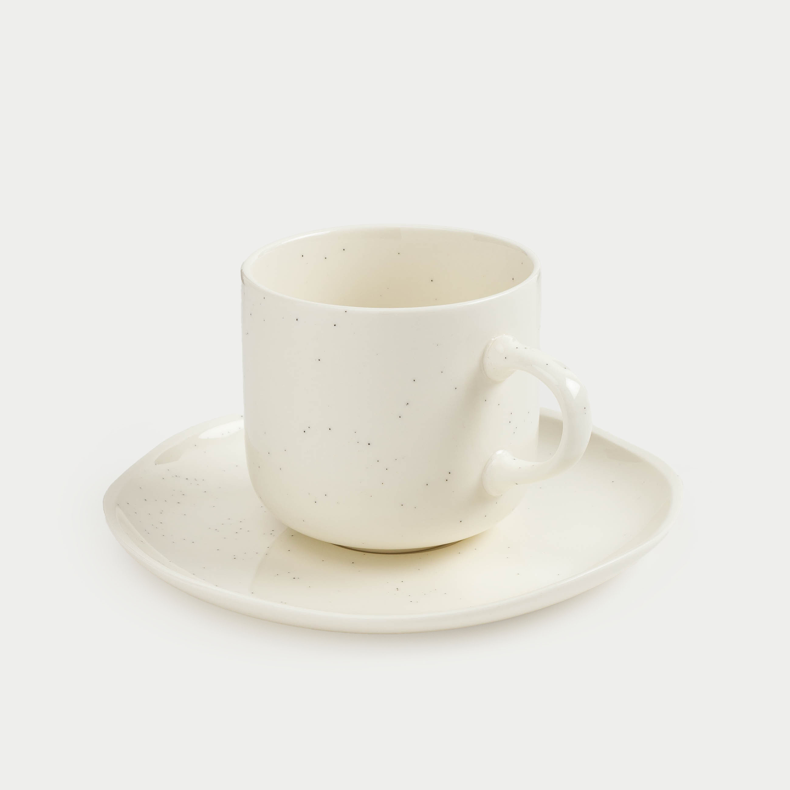 Tea pair, 1 person, 2 items, 220 ml, porcelain N, milk, Dots, Boho