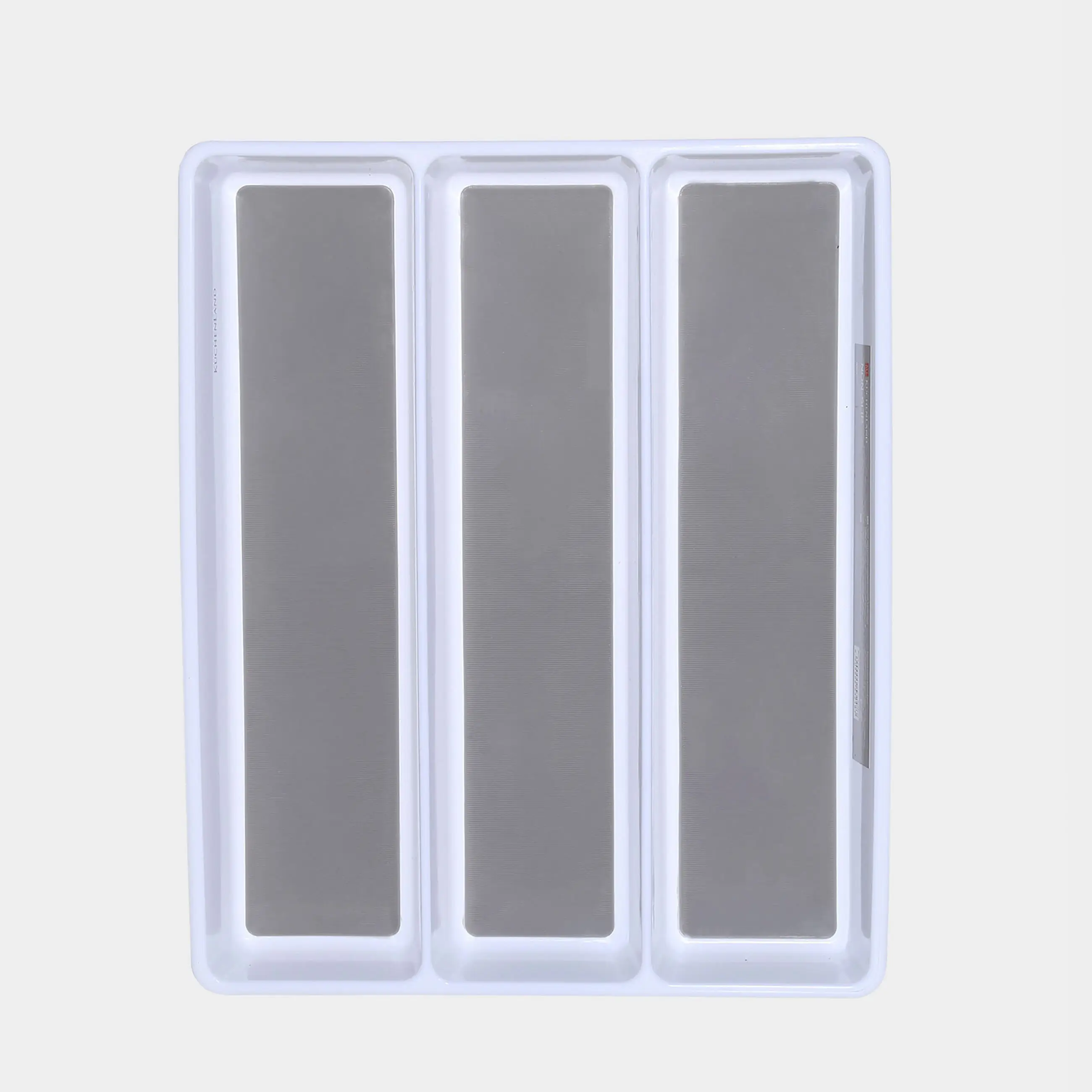 Kitchen accessories tray, 40x33 cm, 3 units, plastic / rubber, white-grey, Non-slip
