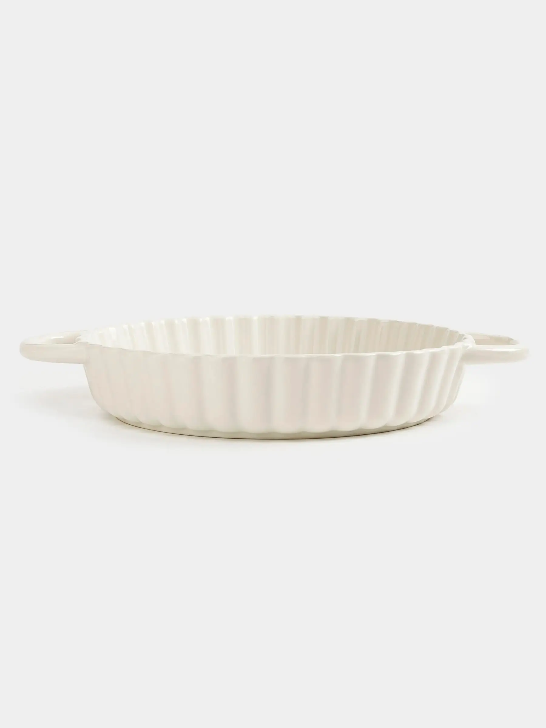 Baking dish, 28 cm, ceramic, round, milk, Cakes ivory