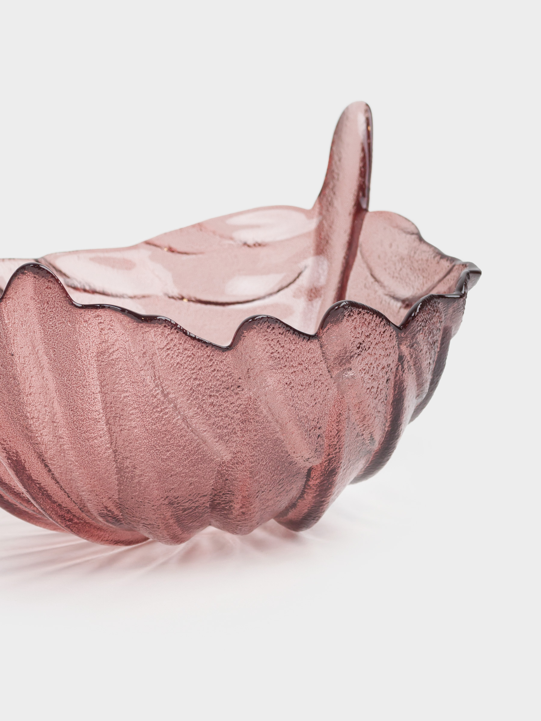 Fruit bowl, 28x15 cm, glass, color, Leaf, Curvy, image-1