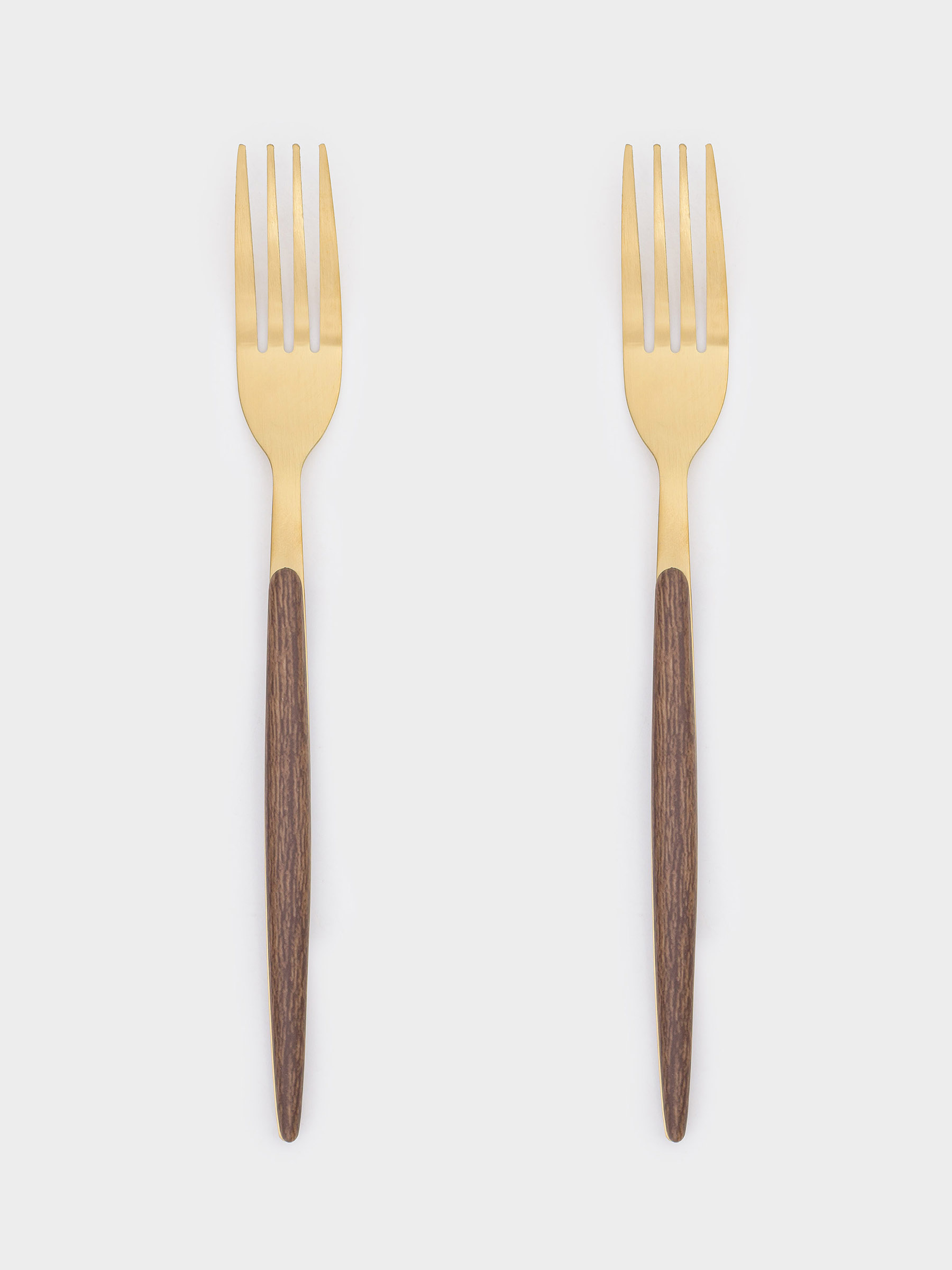 Dining fork, 2 pcs, steel / plastic, gold, matt, Oslo gold, image-2