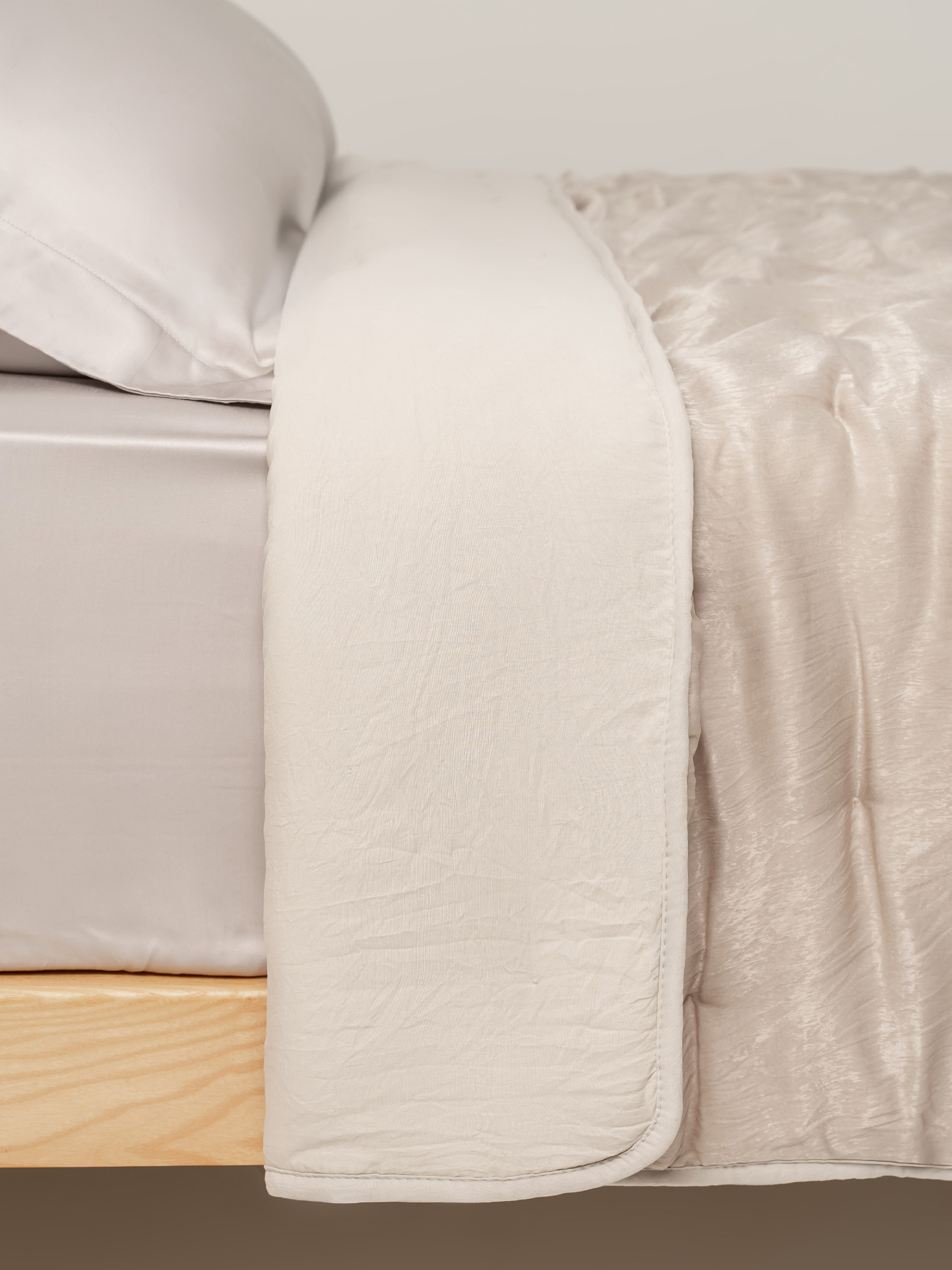 Bedspread, 220x240 cm, velvet, sand, Stitch velvet, image-3
