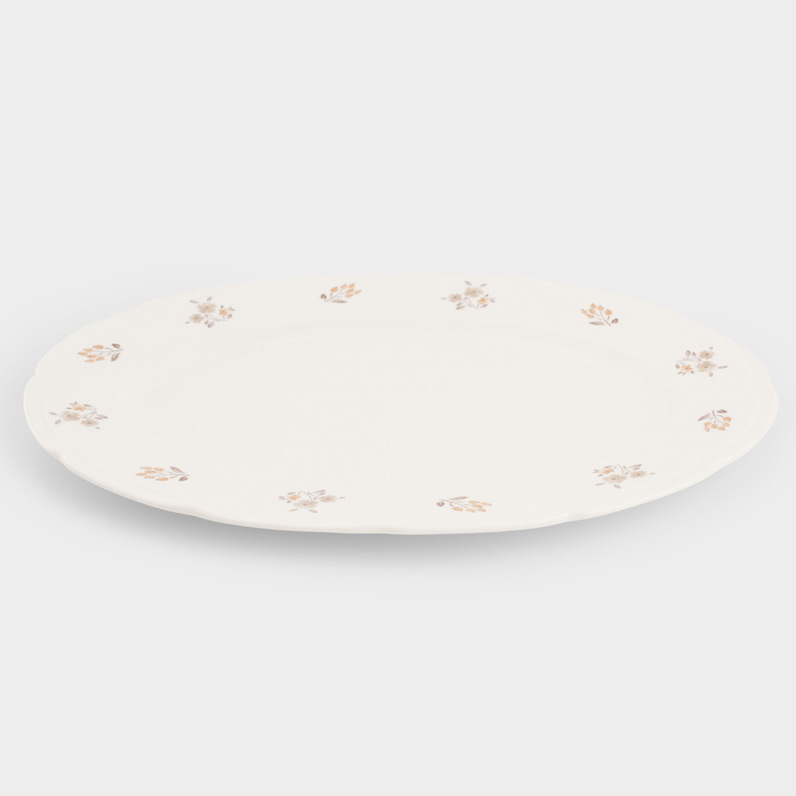 Dish, 30x21 cm, porcelain N, white, oval, Vintage flowers, La flore, image-0