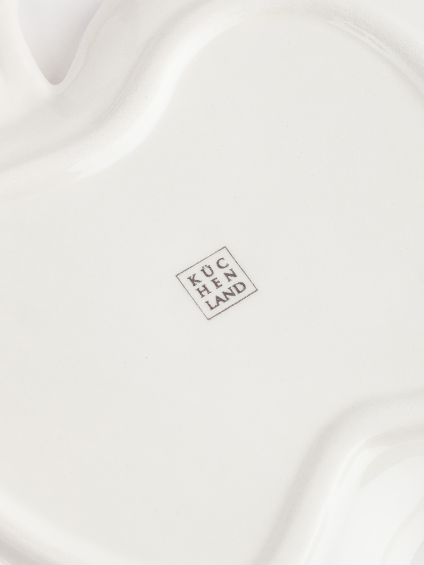 Dish, 19x17 cm, ceramic, white, speckled, Apple, Relief, image-4