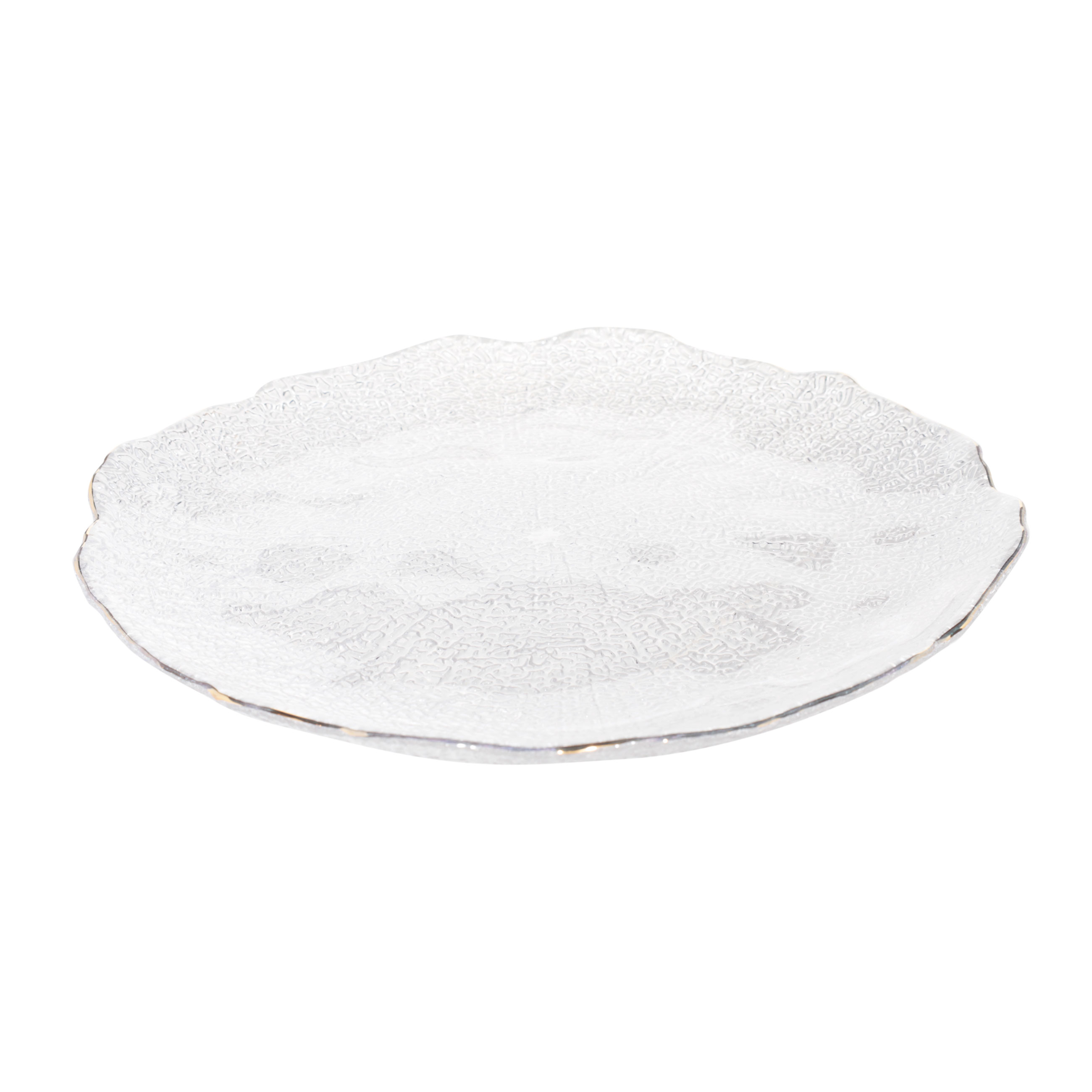 Snack plate, 21 cm, glass, with golden edging, Berg