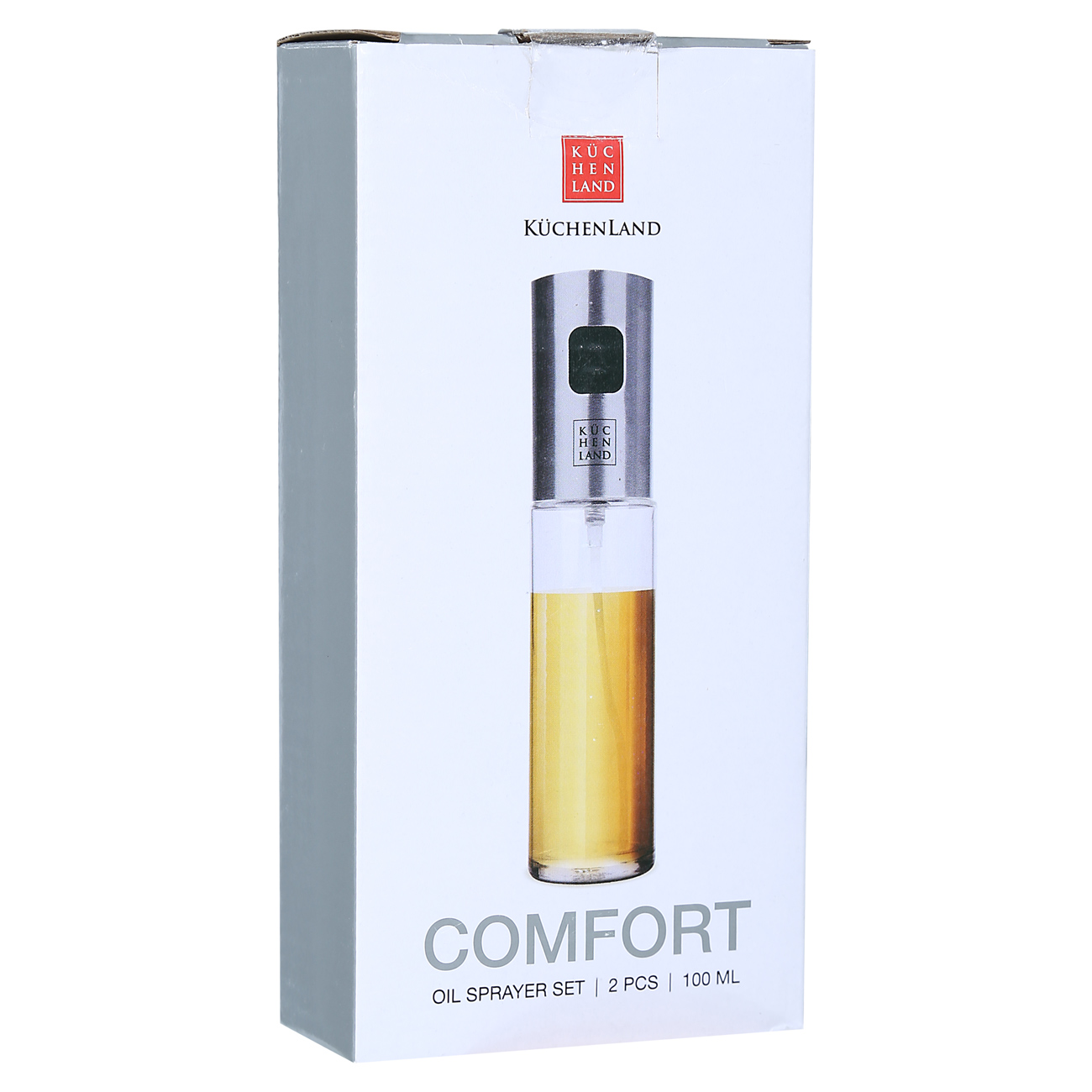 Oil and vinegar spray dispenser, 100 ml, 2 pcs, glass / steel, Classic