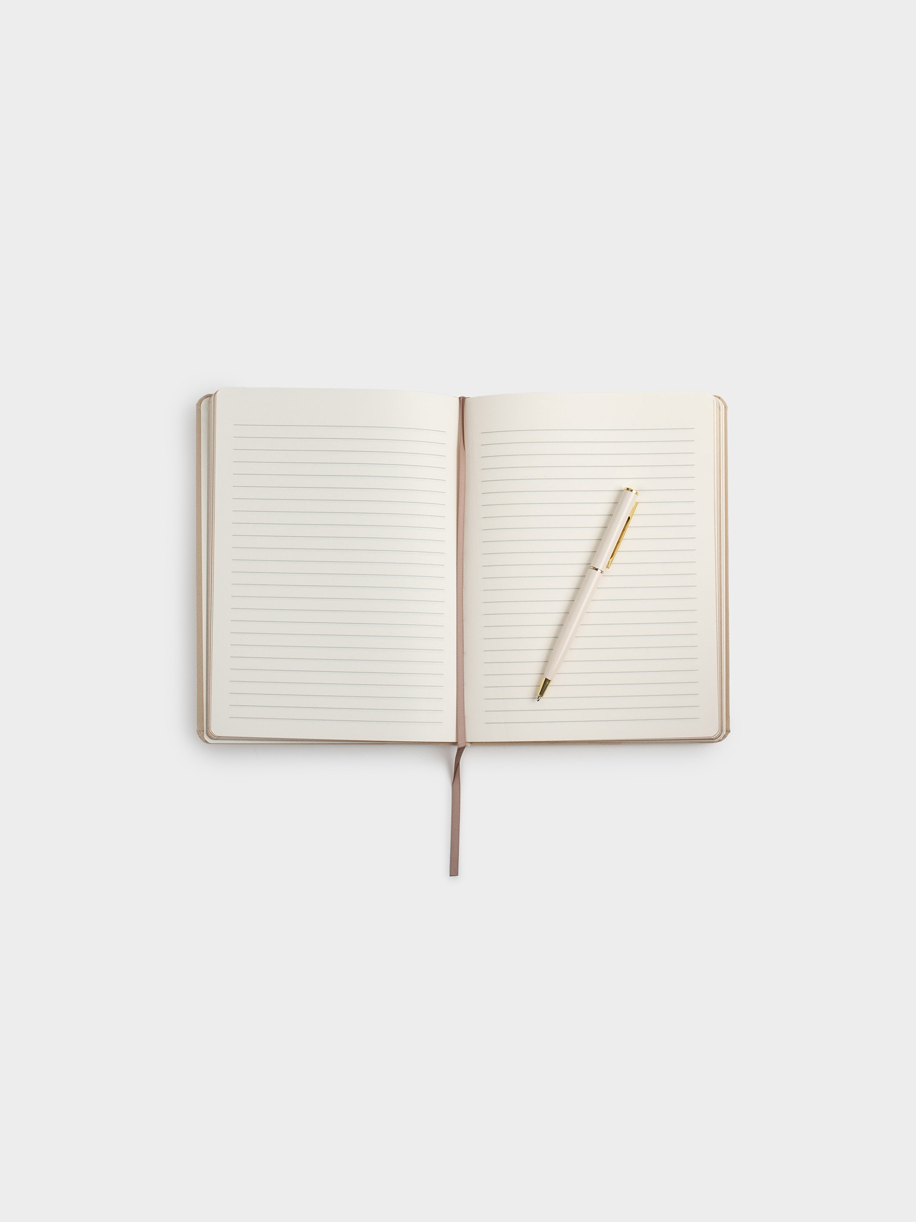 Notebook, with pen, 15x20 cm, 80 l, polyurethane, milky, B&G, image-3