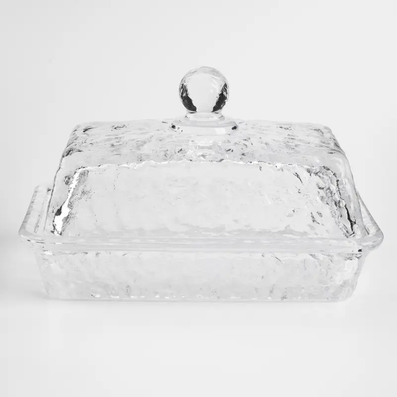 Butter dish, 16 cm, glass, rectangular, Nautilus ,image-0