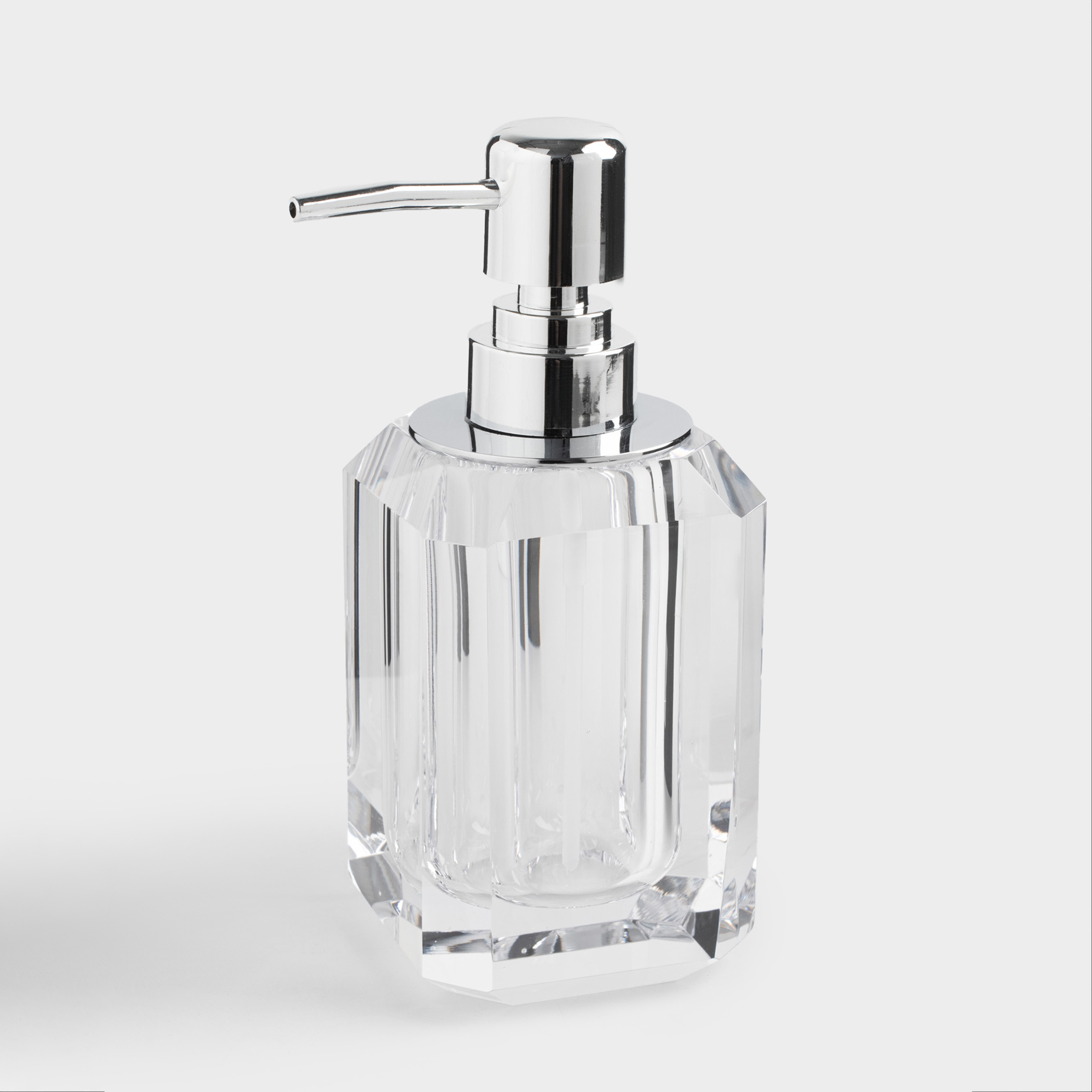Liquid soap dispenser, 200 ml, Glass / metal, Facets, Shower Crystal Glance, image-0