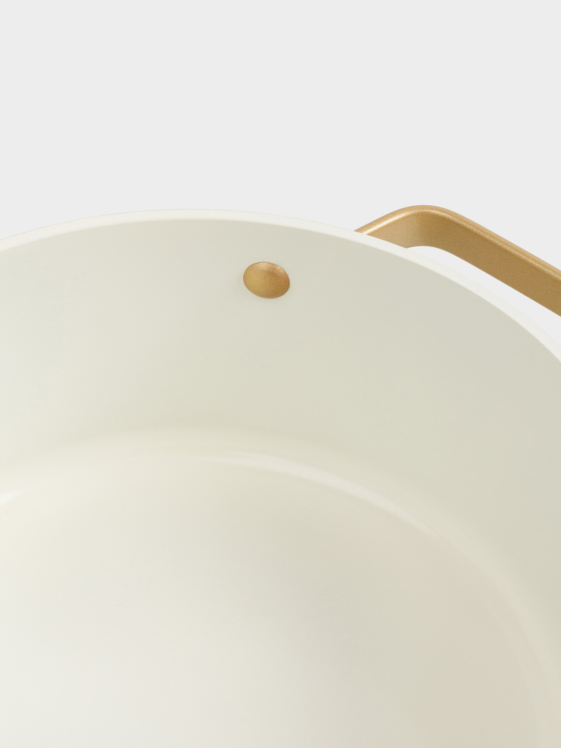 Pot, 20 cm, 2.8 l, with lid, coated, aluminum, milky, Piatto gold, image-5