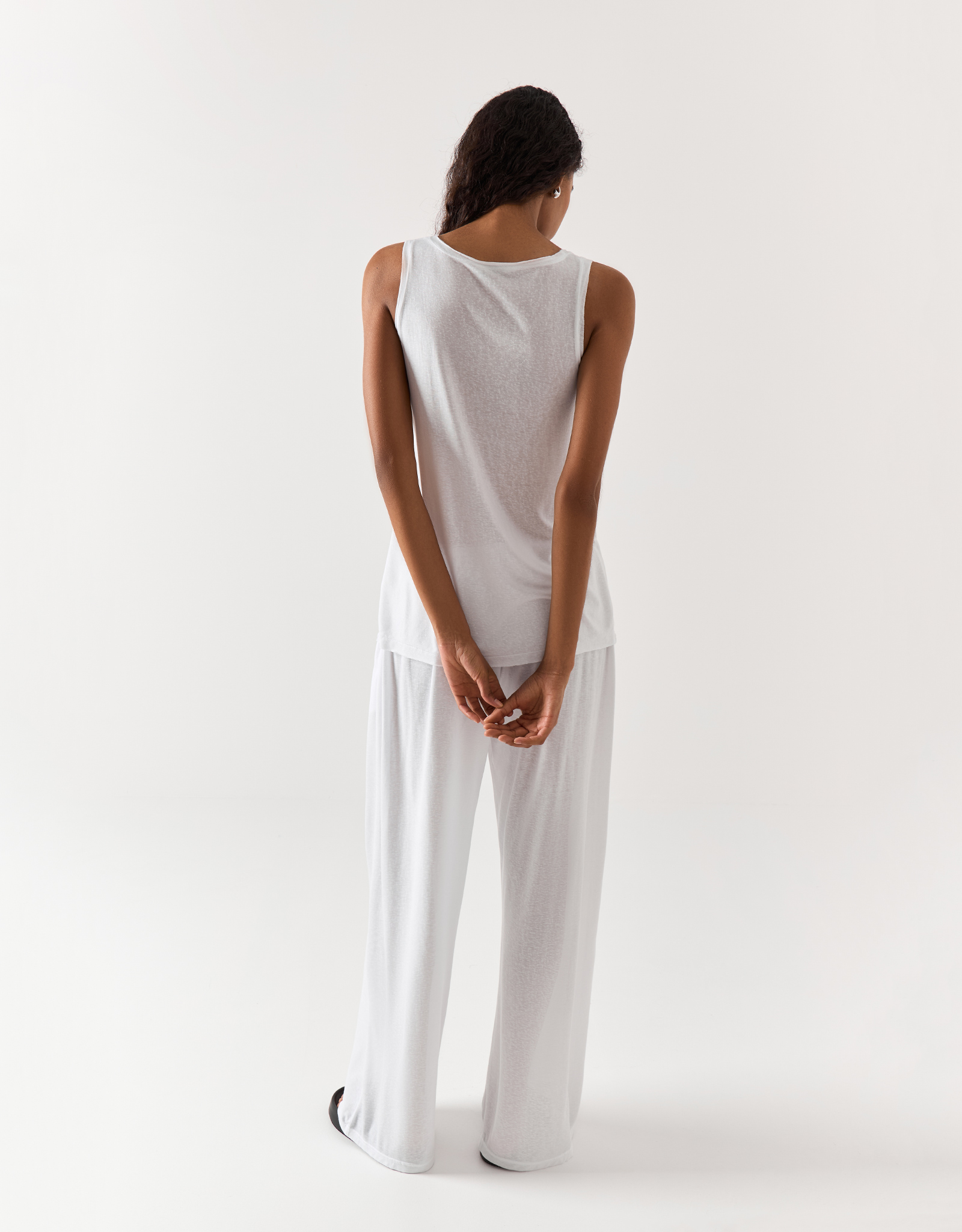 Women's top, homewear, size S, viscose / polyester, white, Railia, image-4