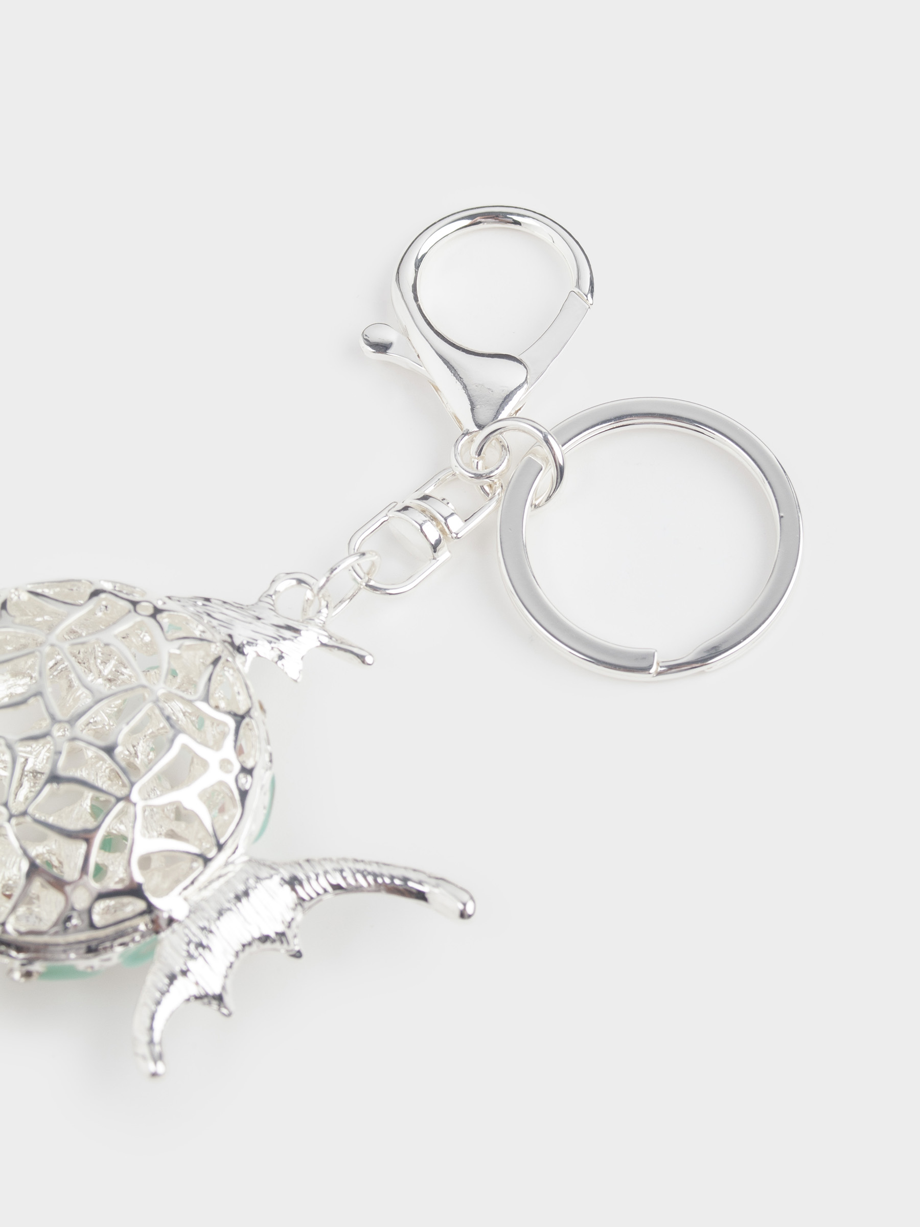 Keychain, 12 cm, metal / rhinestones, gold, Fish ball, Keychain crystal, image-4