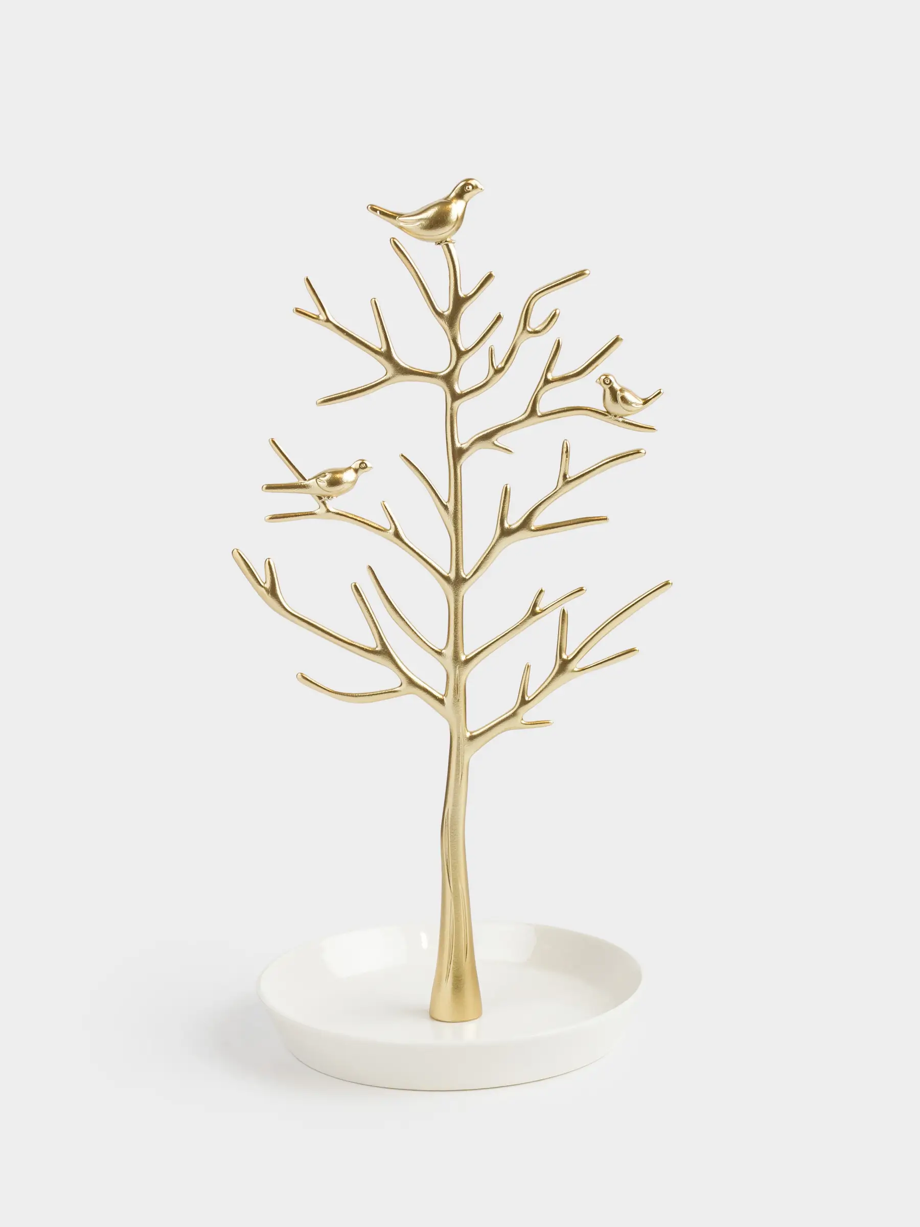 Jewelry holder, 30 cm, metal, gold, Wood with birds, Magic tree, image-0