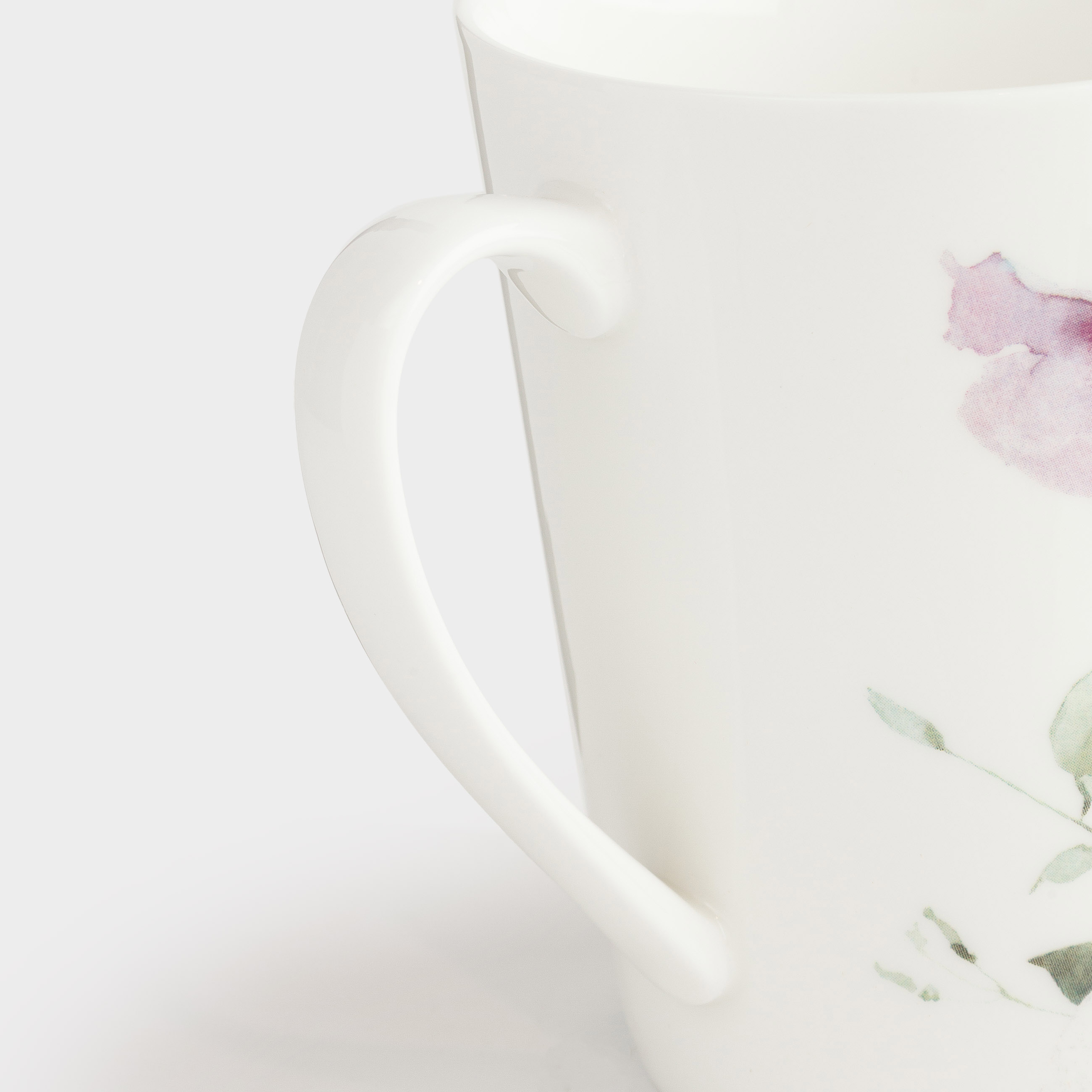 Mug, 420 ml, 2 pcs, porcelain N, white, Lilac flowers, Floret