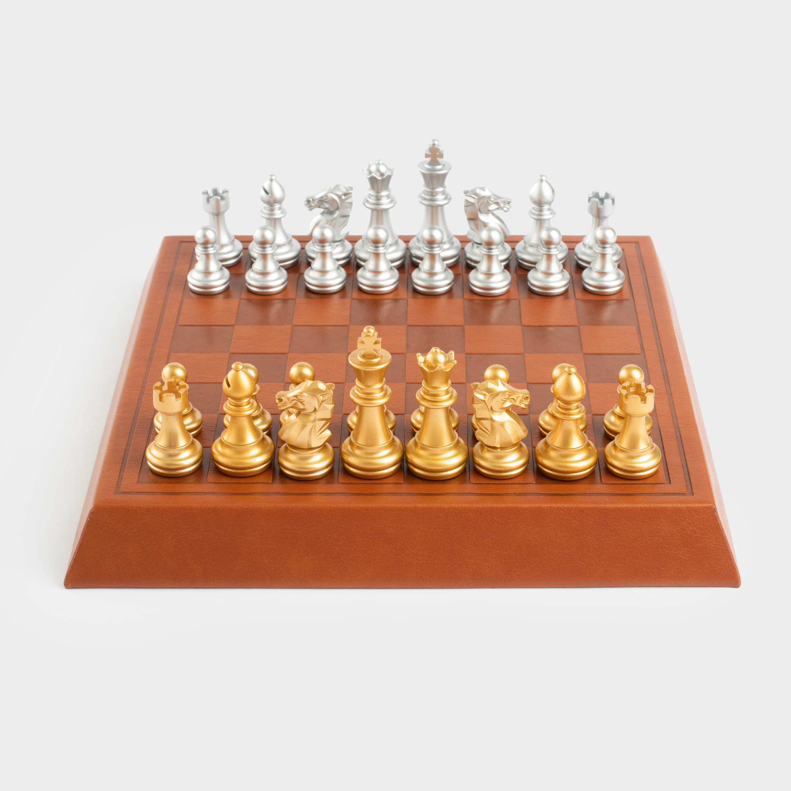 Board game, 19x19 cm, chess, PU leather / MDF, Hobby leather, image-0