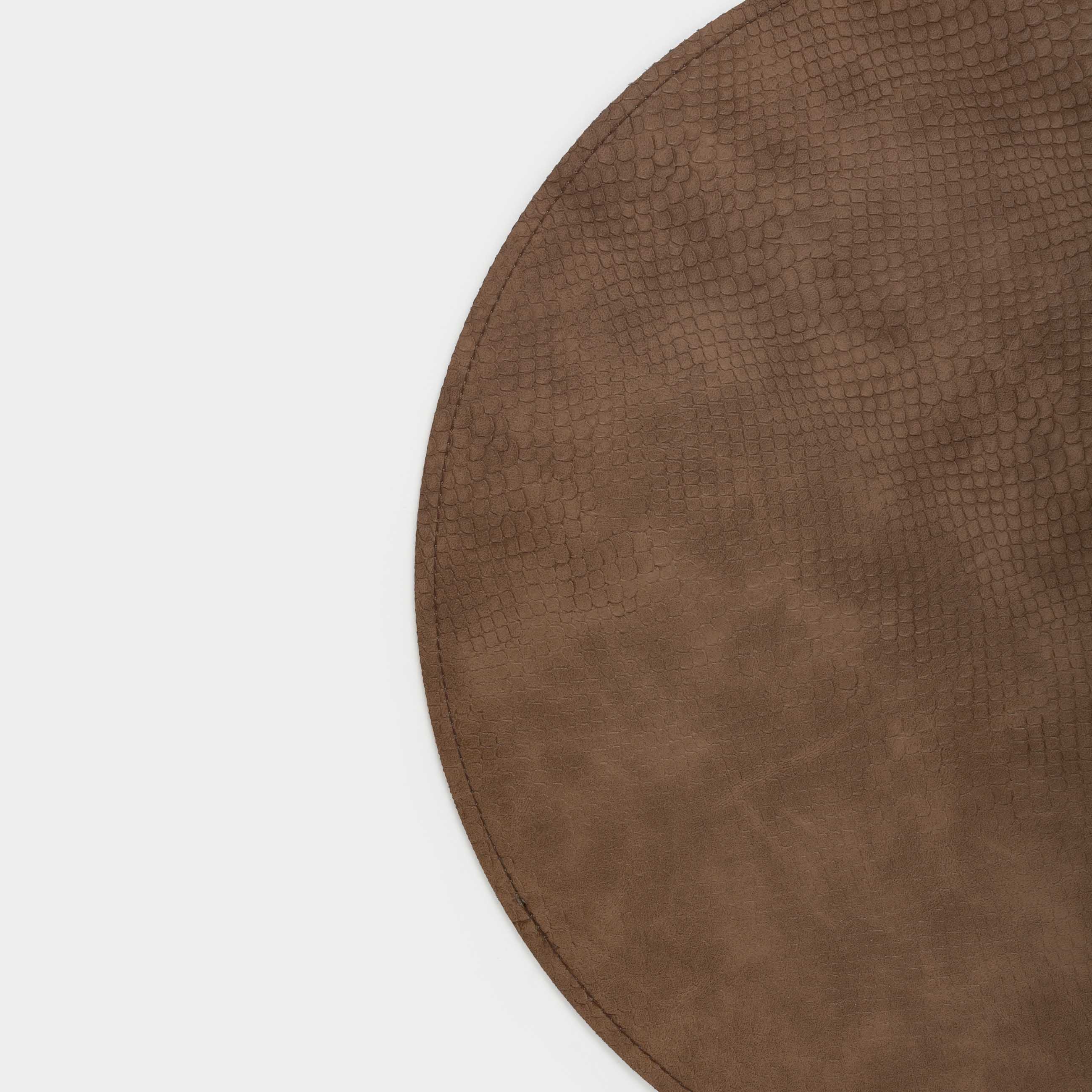 Placemat, 38 cm, double-sided, PVC, round, green/brown, Snake scales, Rock, image-3