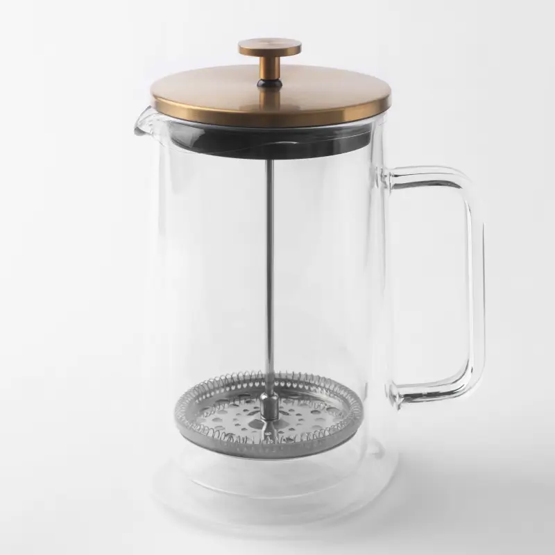 French press, 1 l, glass B/steel, Air ,image-0