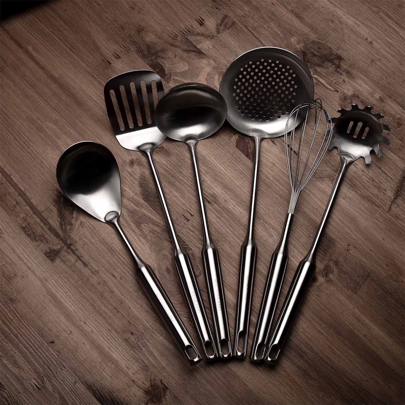 Spatula, 37 cm, with slits, steel, Nova