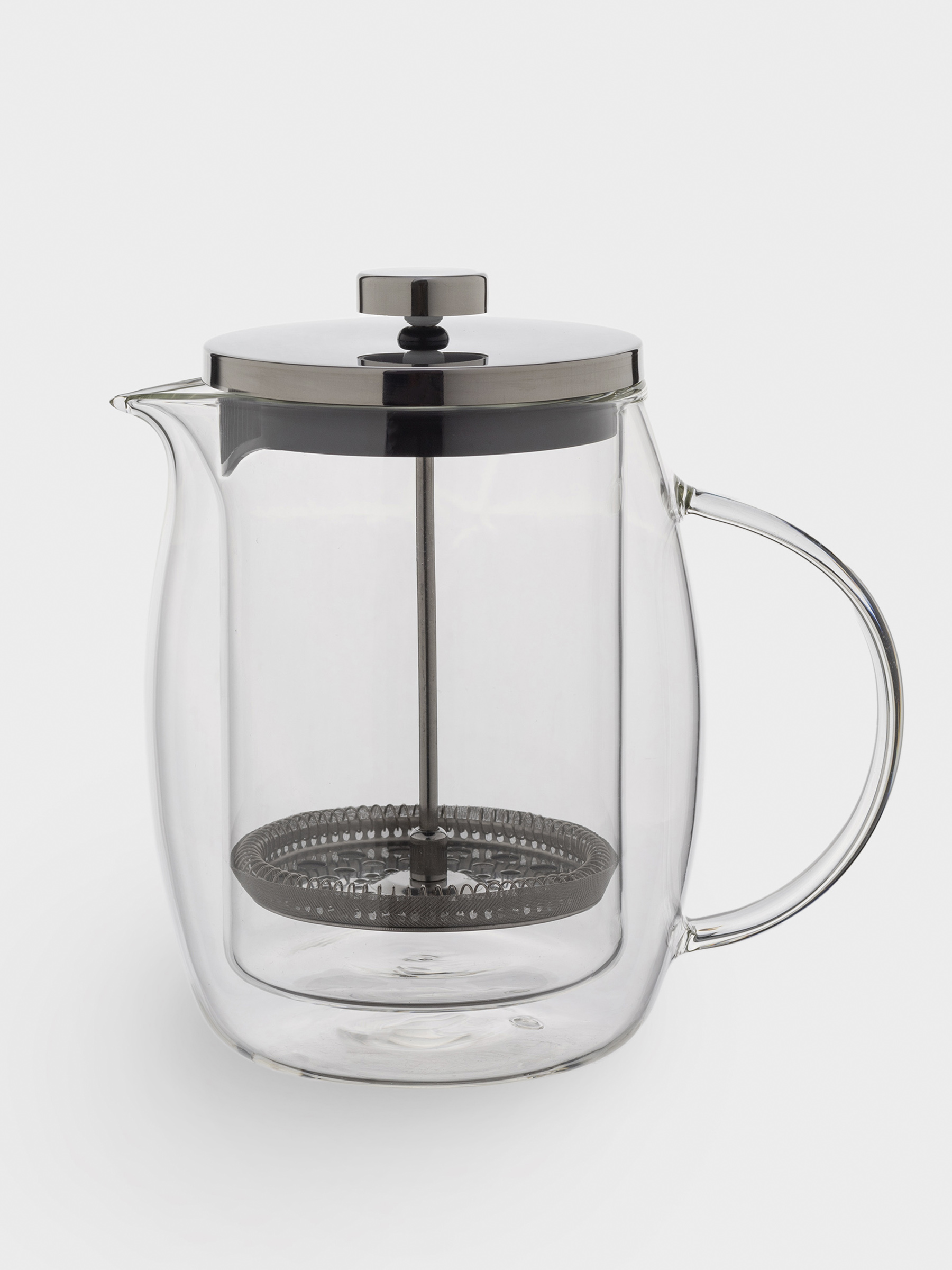 French press, 800 ml, glass B/ steel, round, Air, image-0