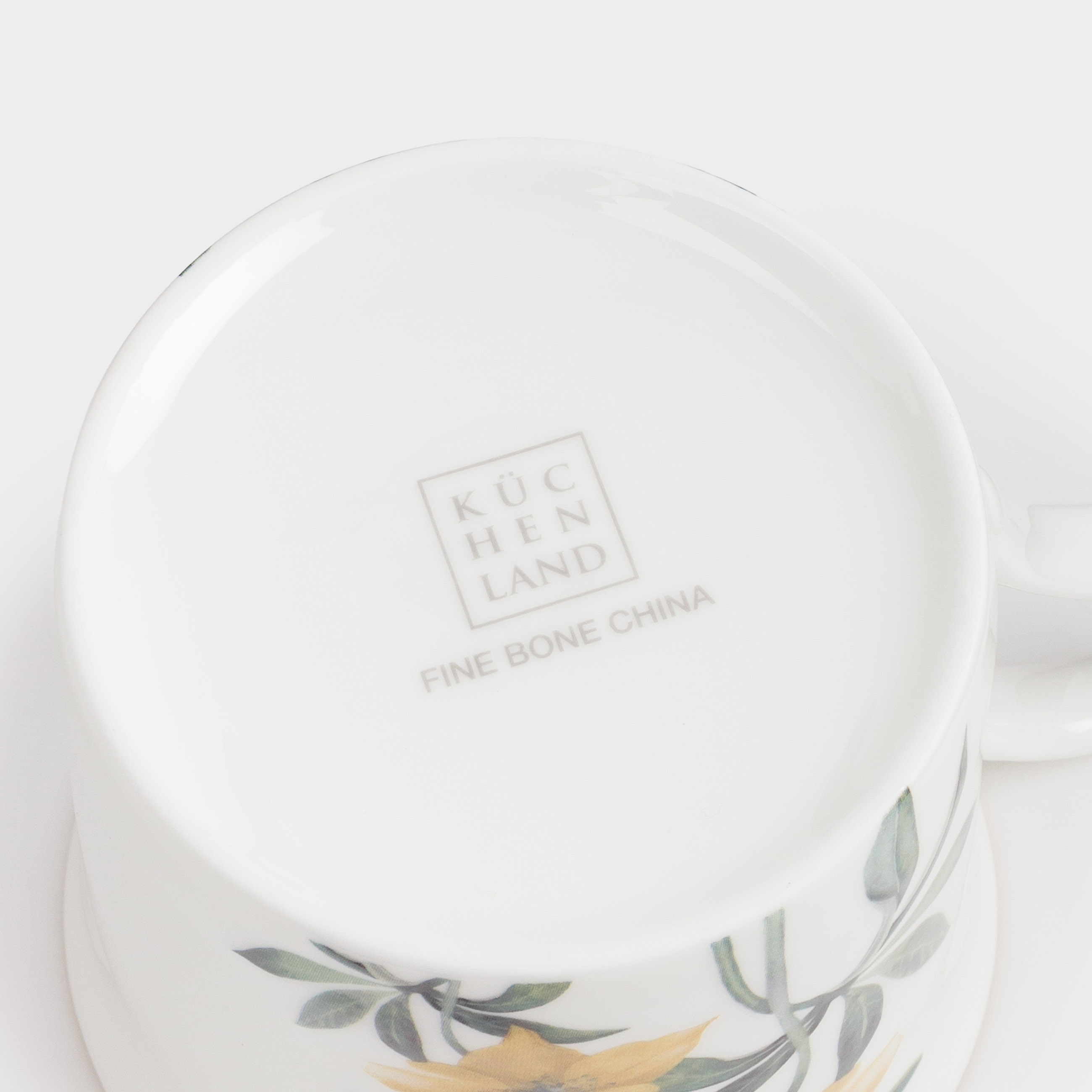 Mug, 330 ml, porcelain F, white, with golden edging, Hellebore, Bloome, image-3