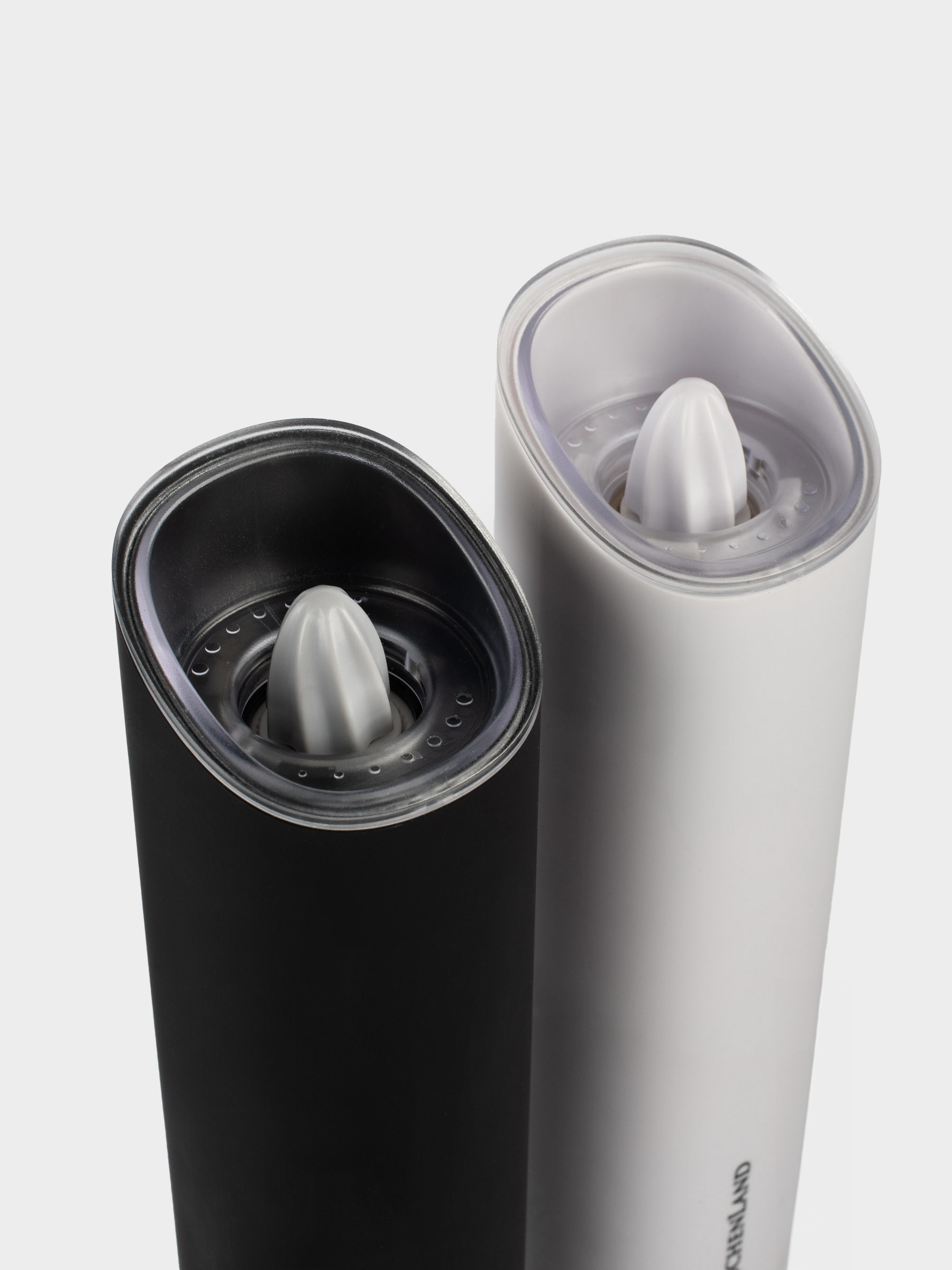 Spice mill, 20 cm, 2 pcs, Gravity, Plastic, LED W, White / Black, B&W, image-3