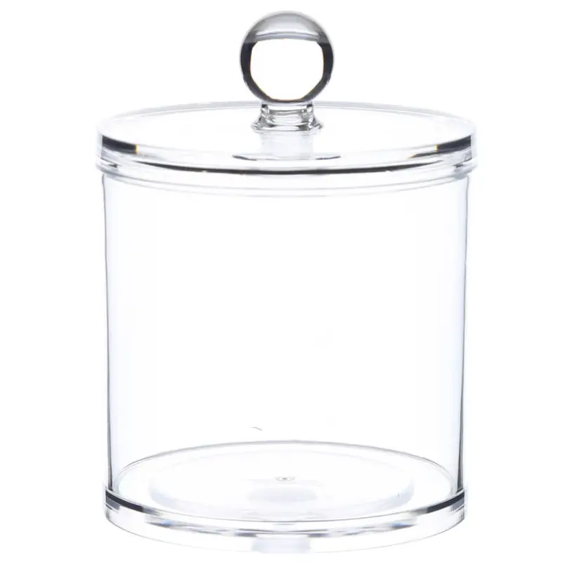Container for cotton pads / sticks, 10x13 cm, with lid, plastic, Basic