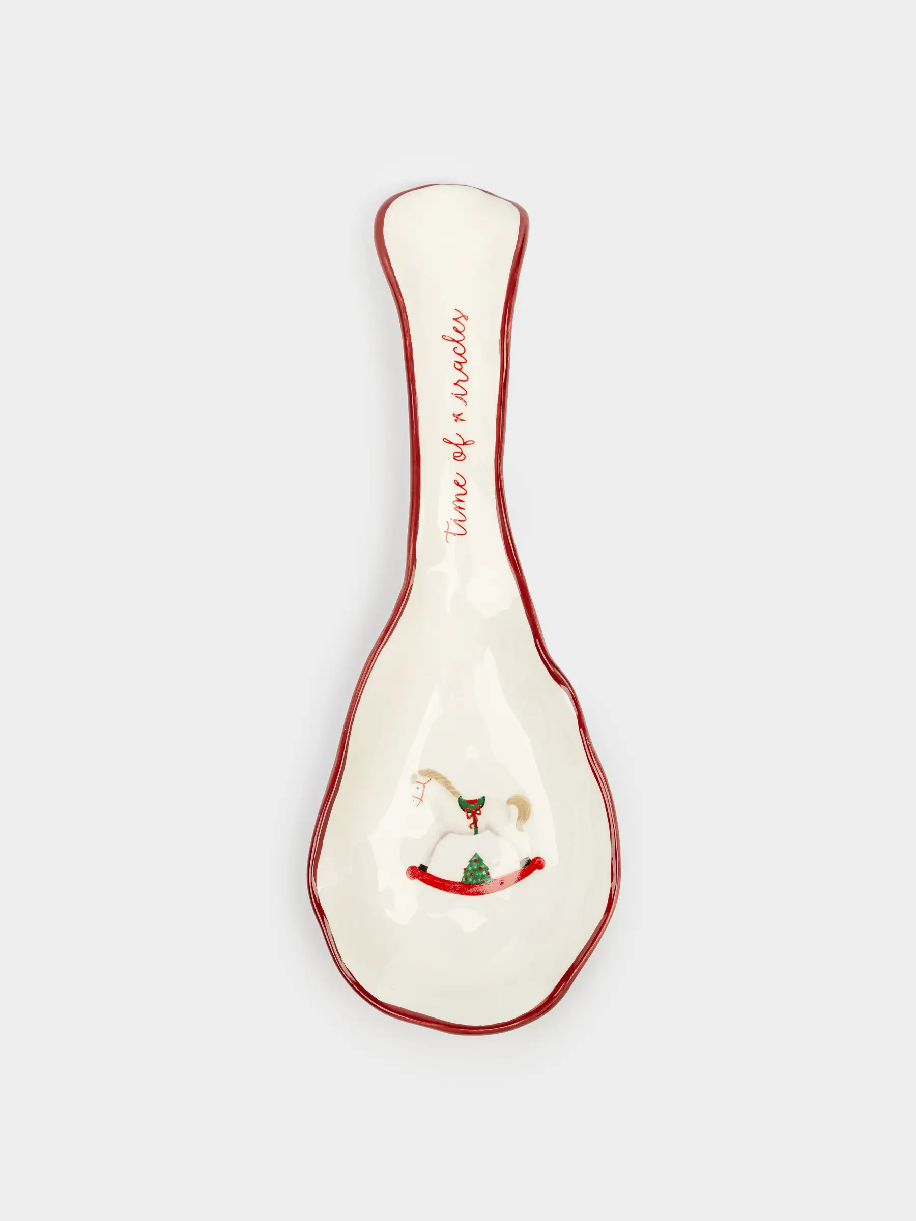 Spoon stand, 25 cm, ceramic, Horse, Christmas tree