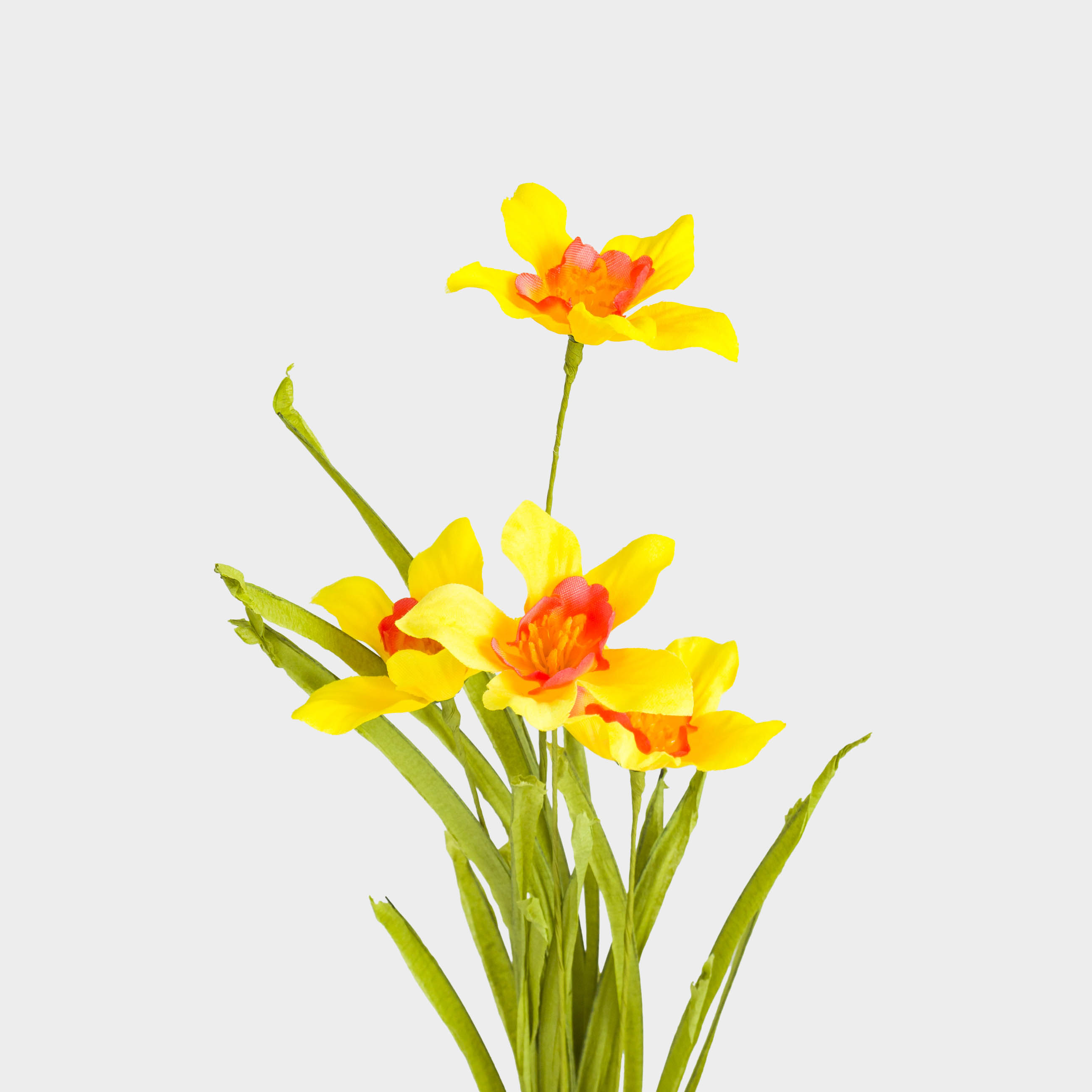 Decorative branch, 61 cm, polyester / plastic, Yellow daffodils, Flower garden, image-2
