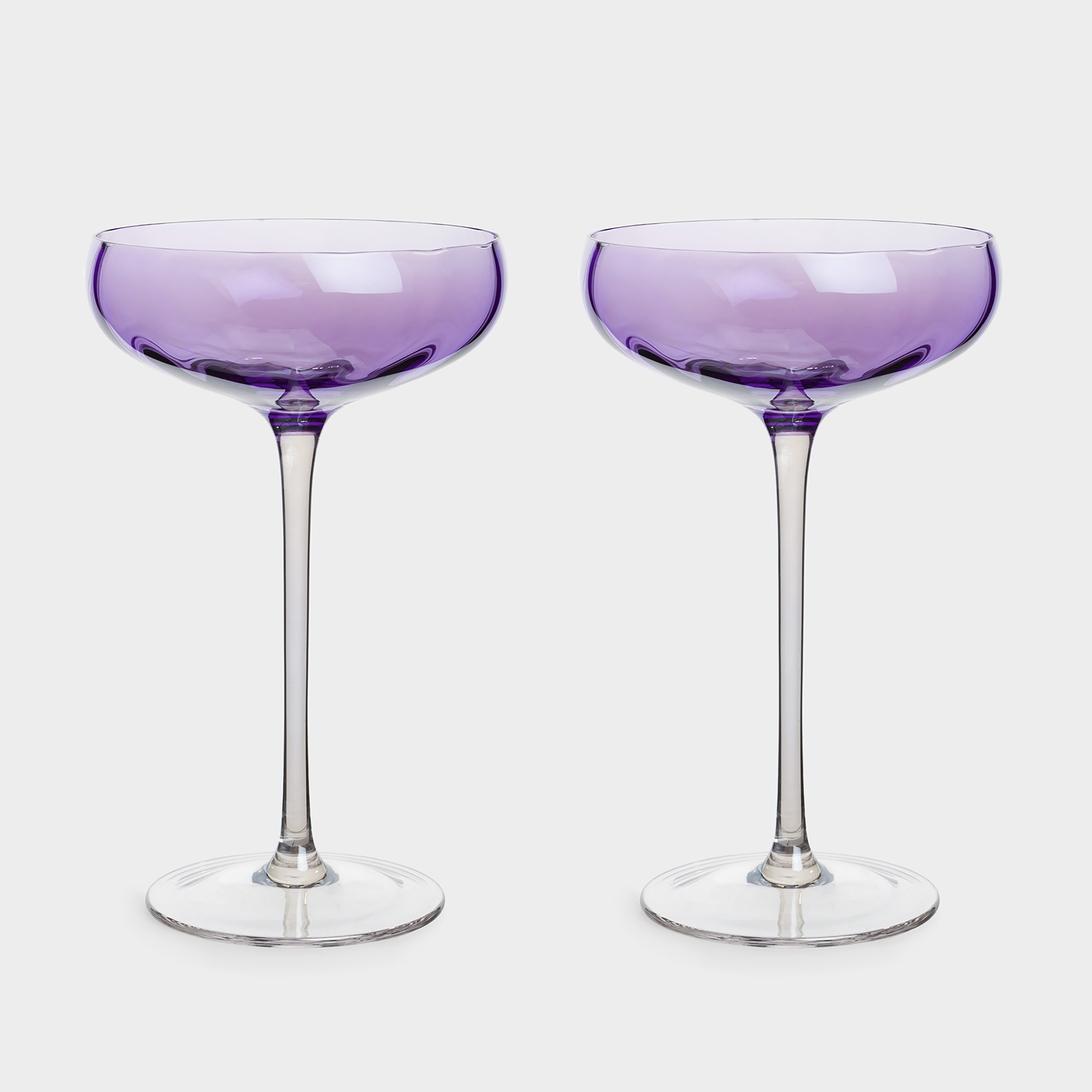 Champagne creamer glass, 220 ml, 2 pcs, glass, purple, Filo color, image-0