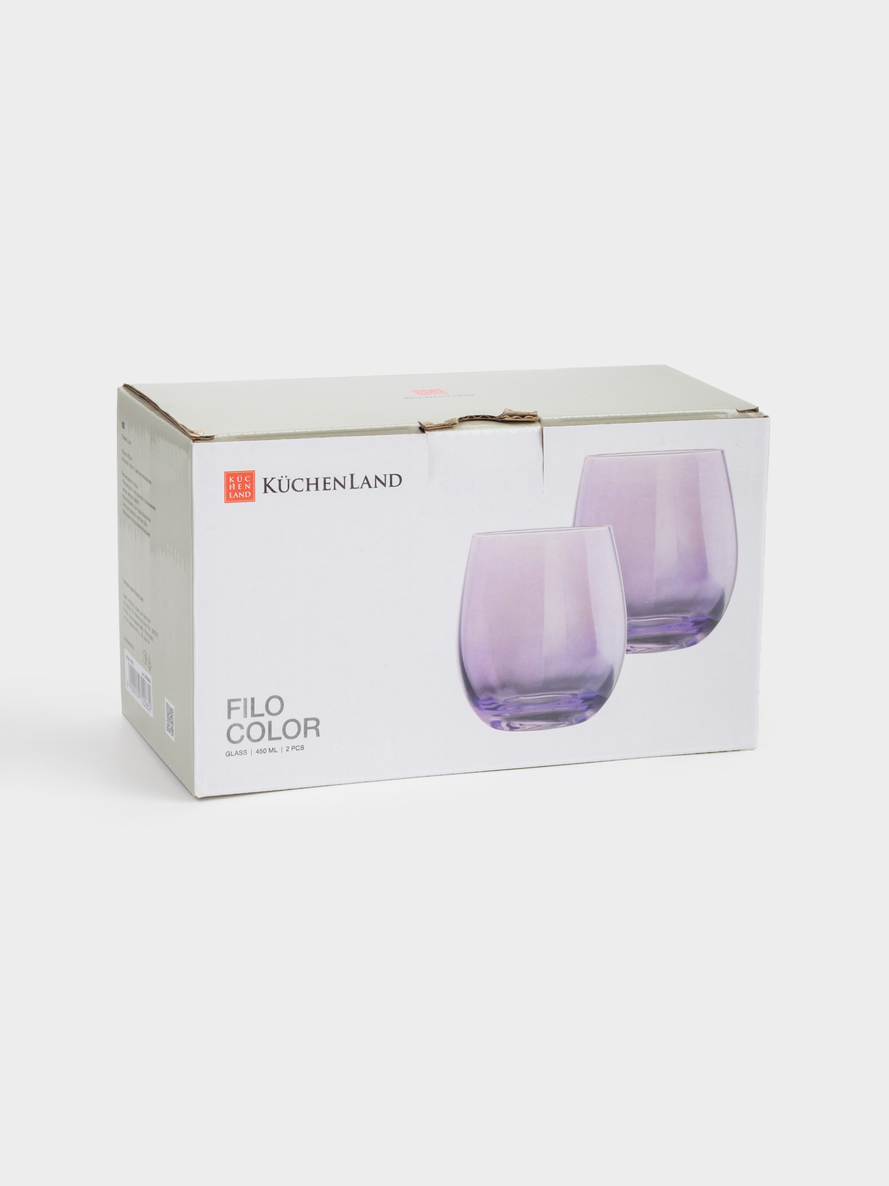 Glass, 10 cm, 450 ml, 2 pcs, glass, purple, Filo R color, image-3