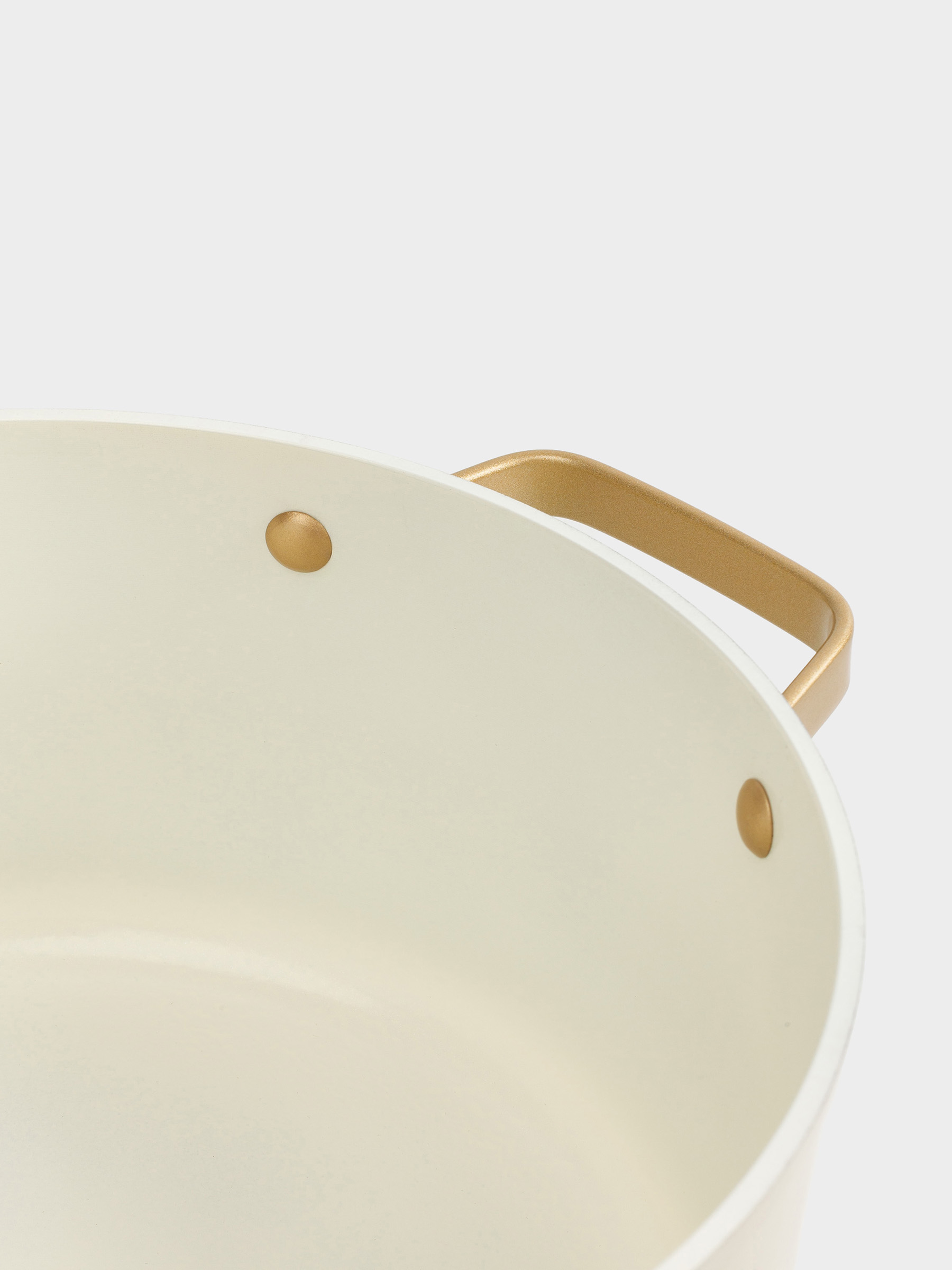 Pot, 24 cm, 5.5 l, with lid, coated, aluminum, milky, Piatto gold, image-4