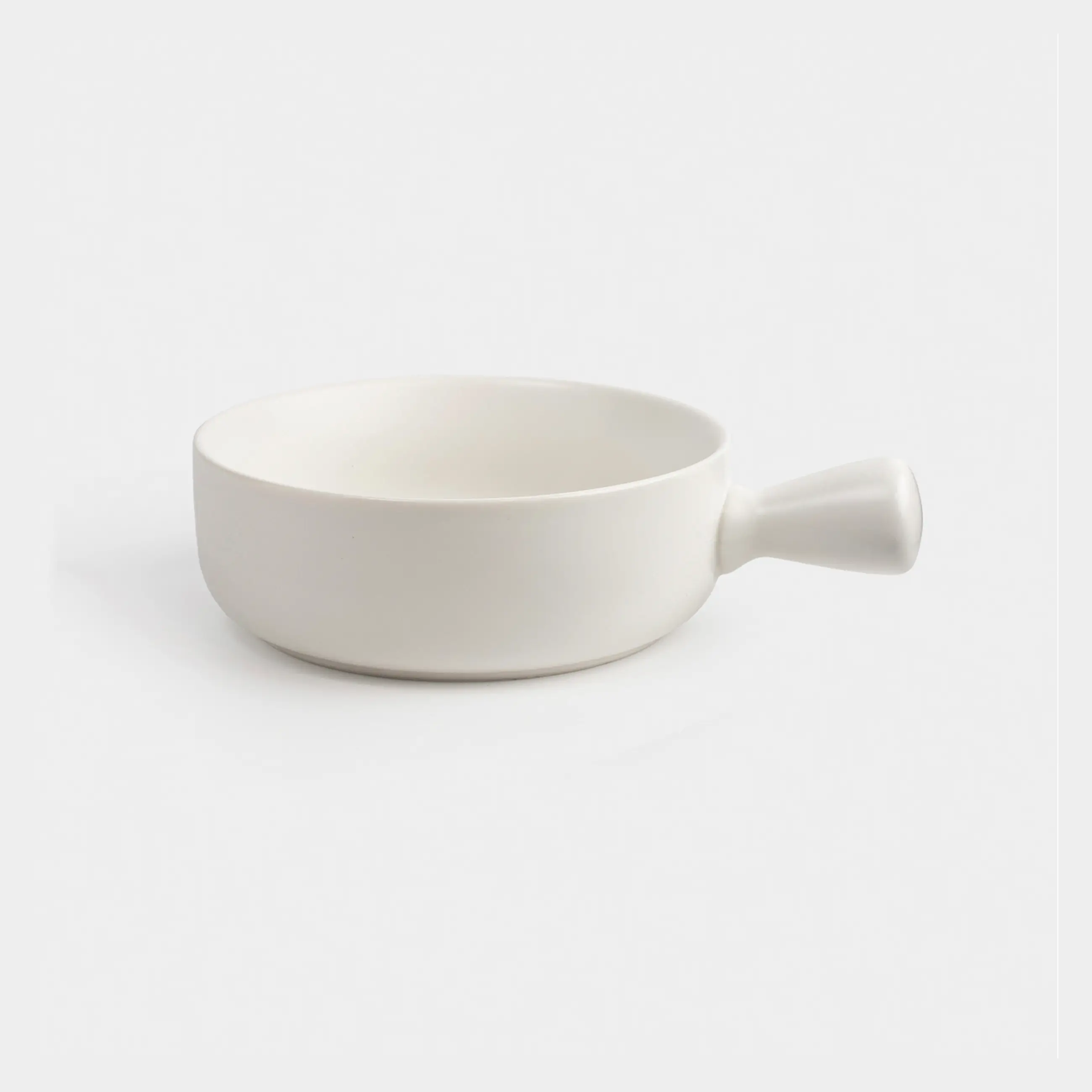 Baking dish, 15 cm, with handle, round, ceramic, white, Light kitchen