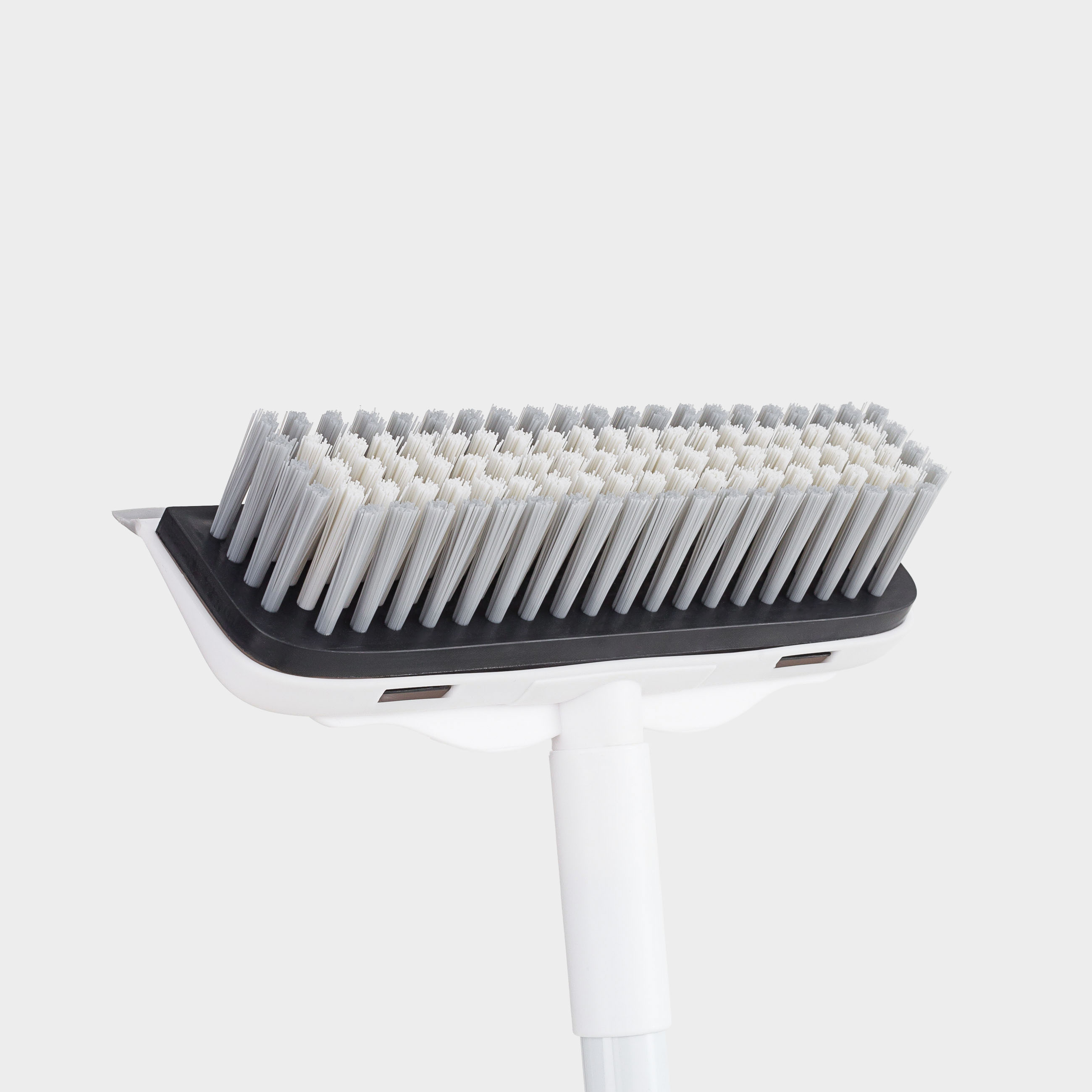 Mop-brush, 121 cm, with scraper, 2 in 1, nylon / rubber / plastic, gray-white, Mop light
