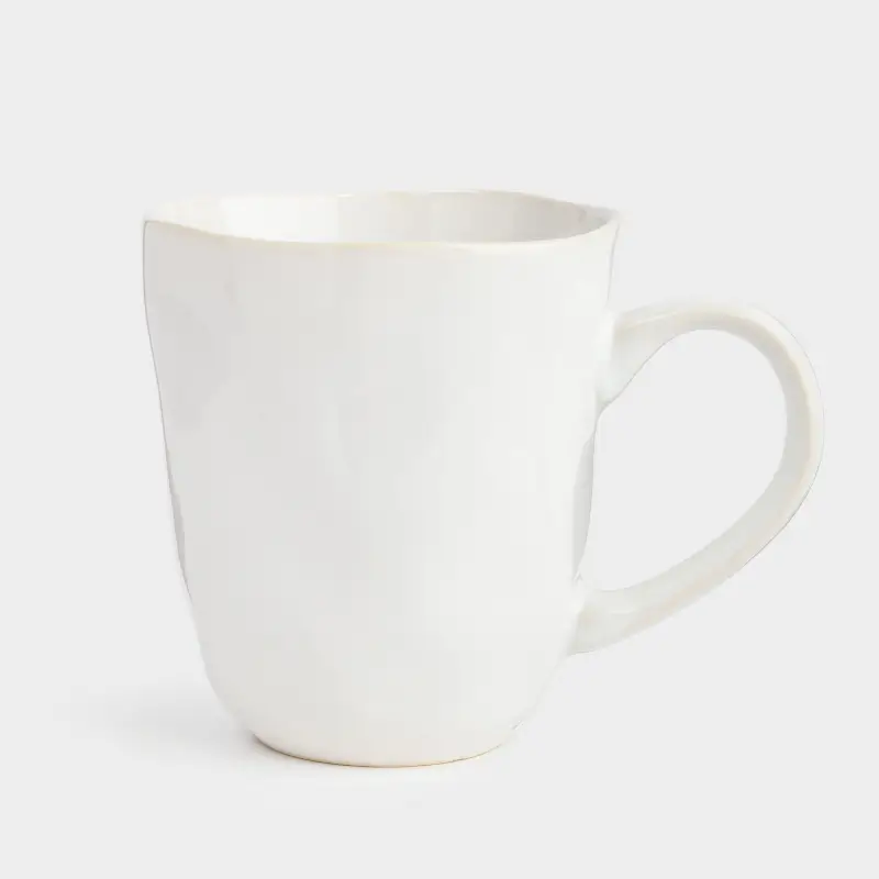 Mug, 350 ml, ceramic, white, Uneven edge, Bumpy ,image-0