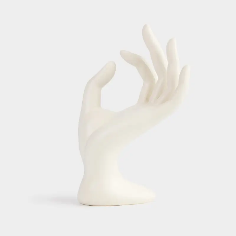 Jewelry holder, 16 cm, polyresin, milky, Hand, Hand ,image-0