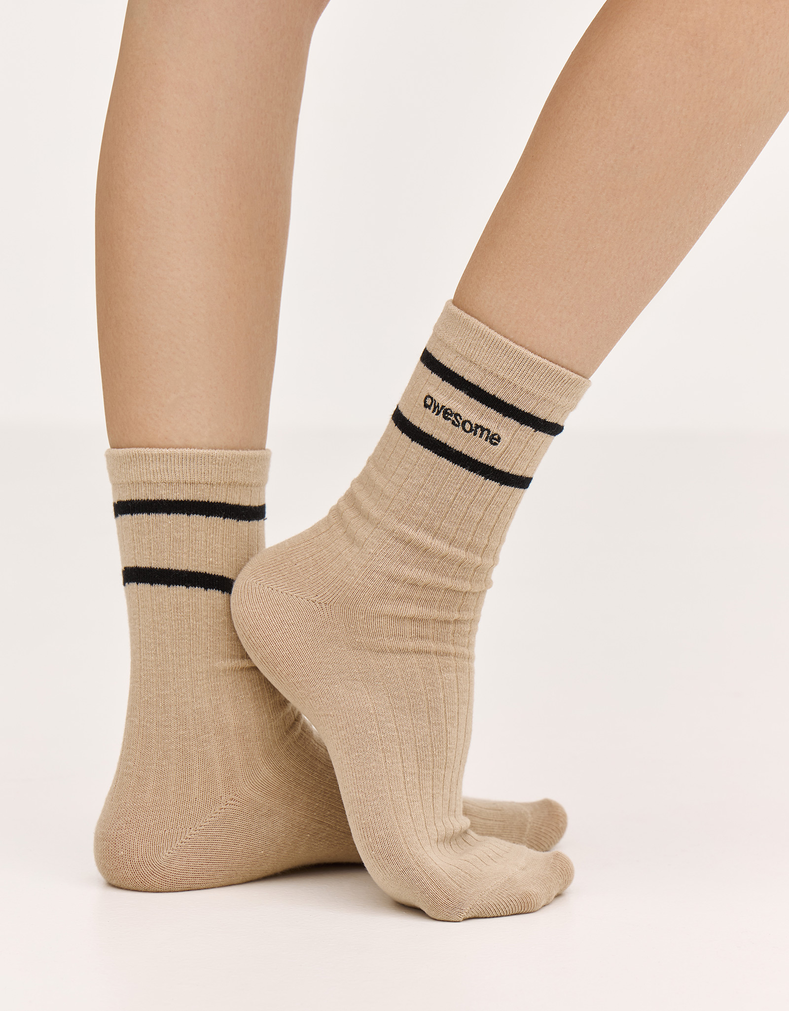 Women's socks, size 36-38, cotton / polyester, black, Twice, Rib font