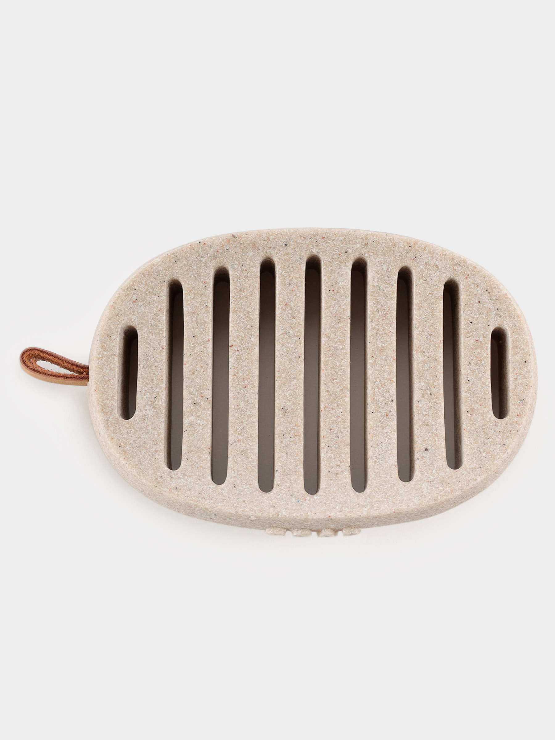 Soap dish, 13x9 cm, polyresin, oval, beige, speckled, Dune, image-4