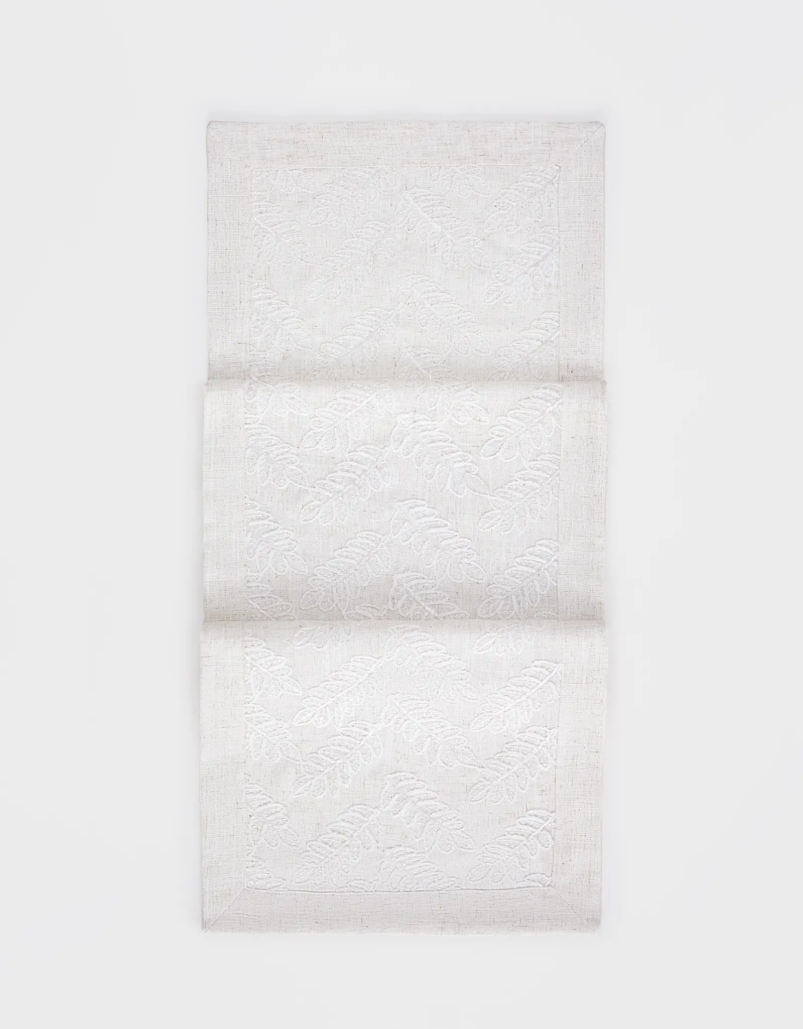 Table runner, 40x160 cm, polyester, milky, Leaves, Fall foliage