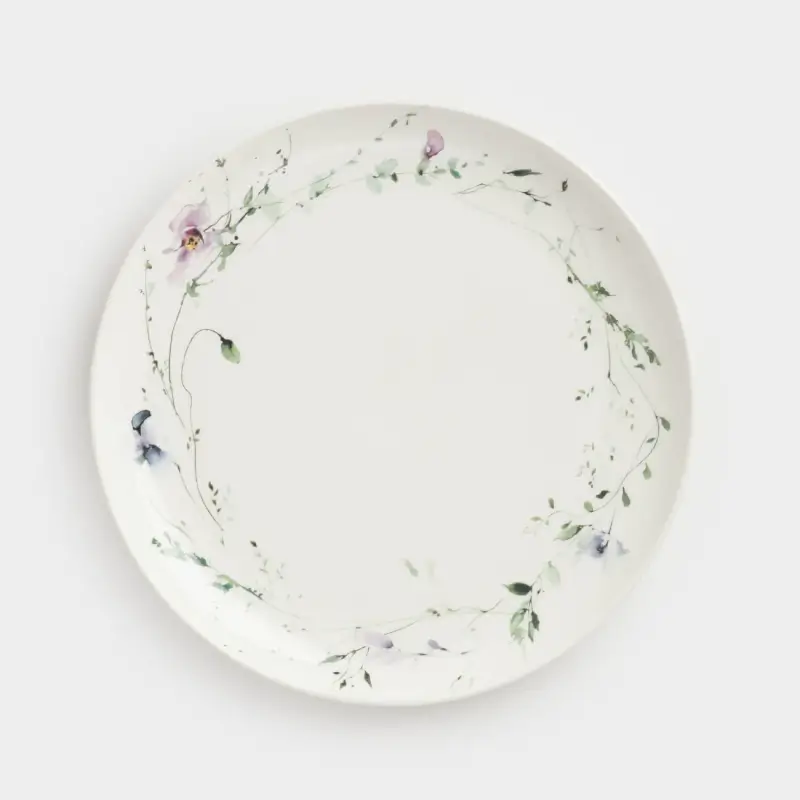 Dinner plate, 27 cm, porcelain N, white, Lilac flowers, Floret