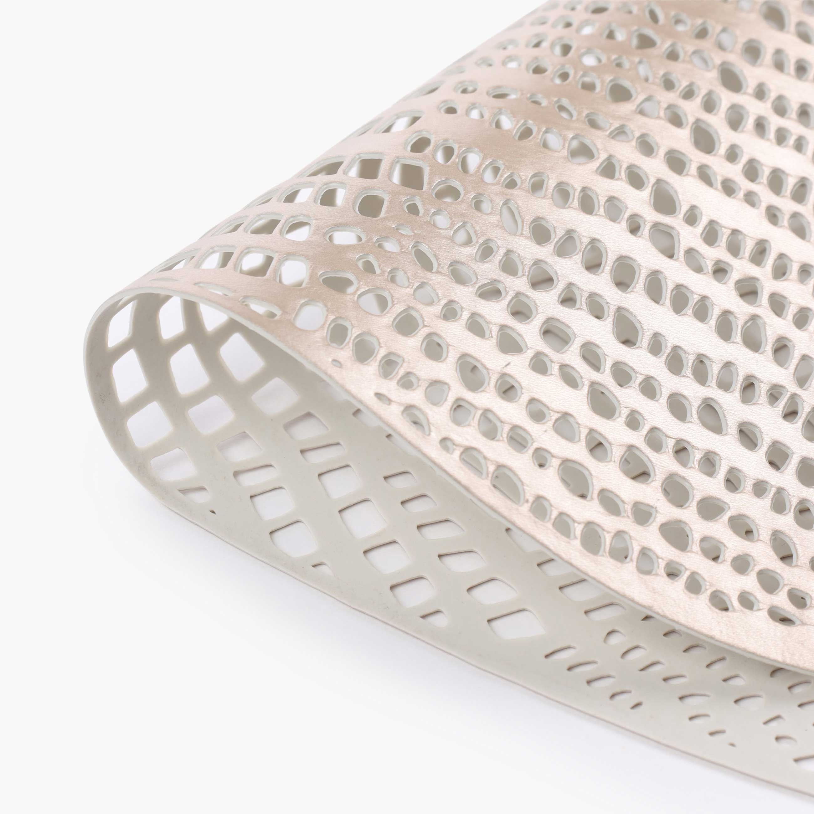Napkin for appliances, 41x33 cm, PVC, curly, milk, Grid pattern, Azhur Grid, image-1