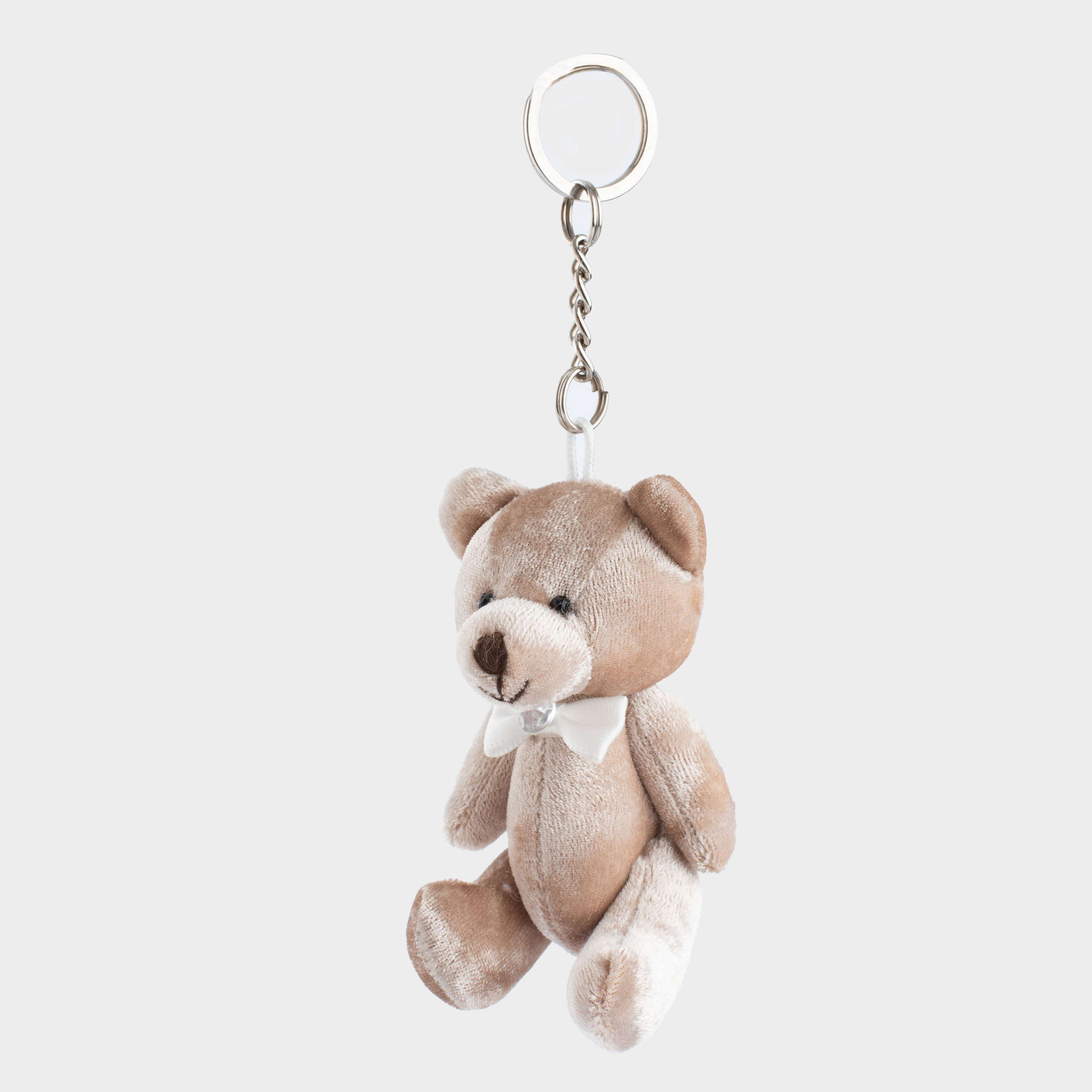 Keychain, 8 cm, soft, with moving paws, polyester / metal, golden, Bear, Bear, image-1