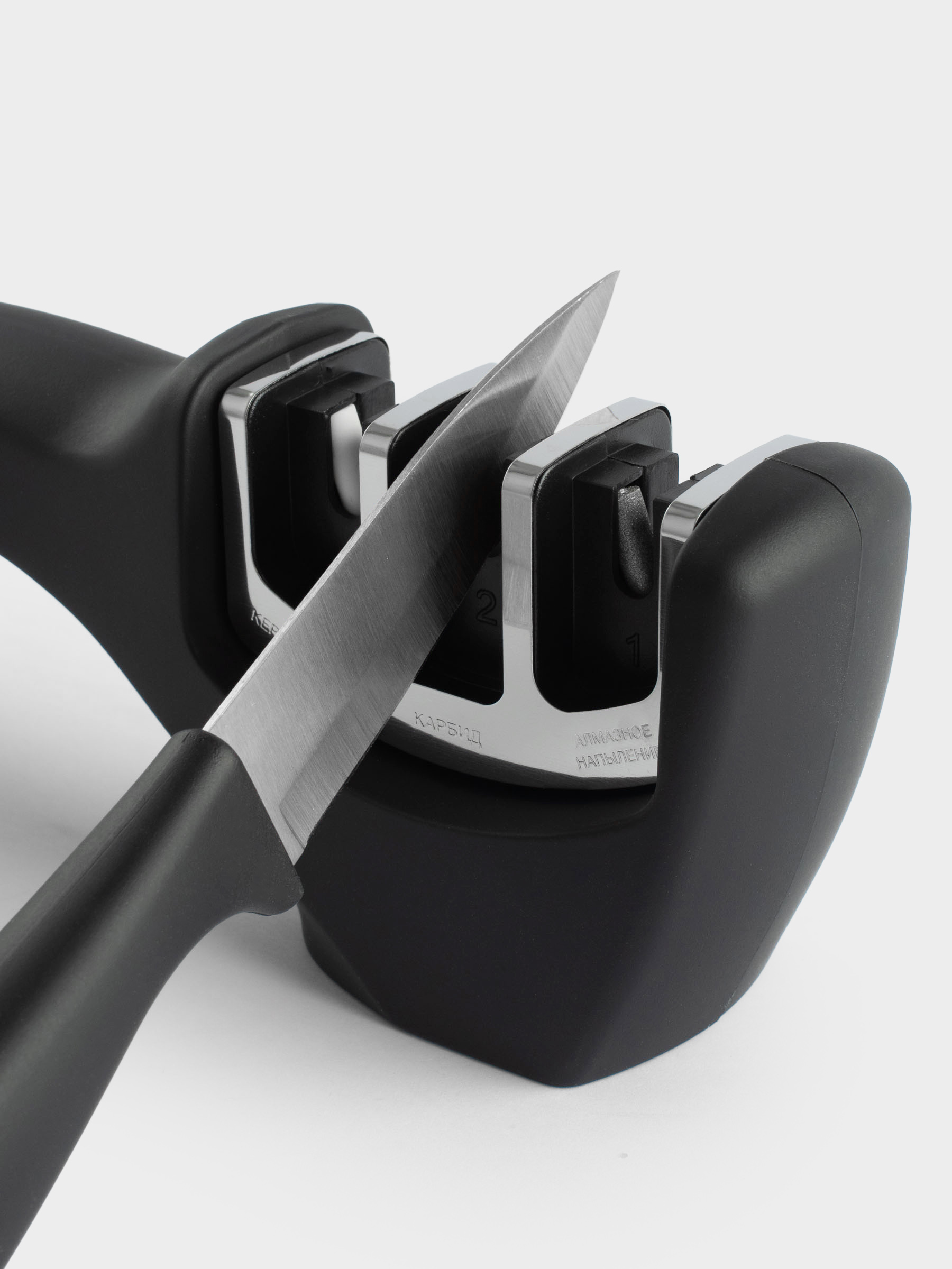 Knife Sharpener, 20 cm, 3-Stage sharpening, black, Accessories, image-5