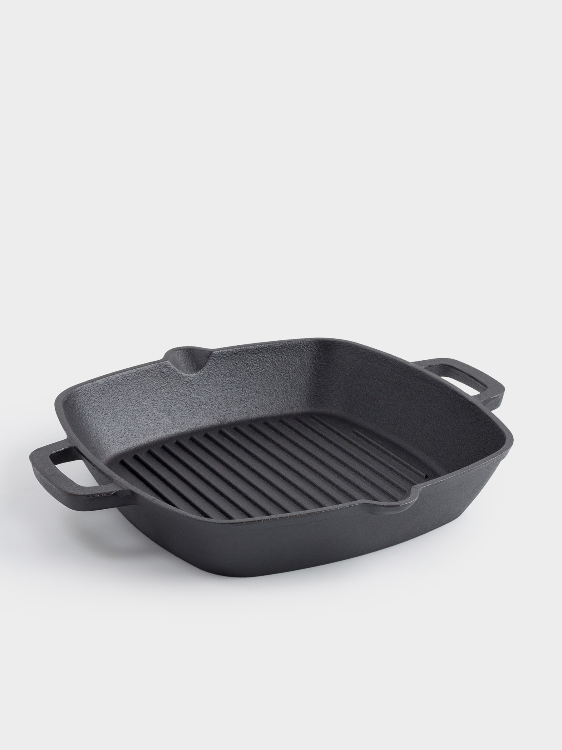 Grill pan, 26 cm, with handles, cast iron, square, black, Authentic, image-1