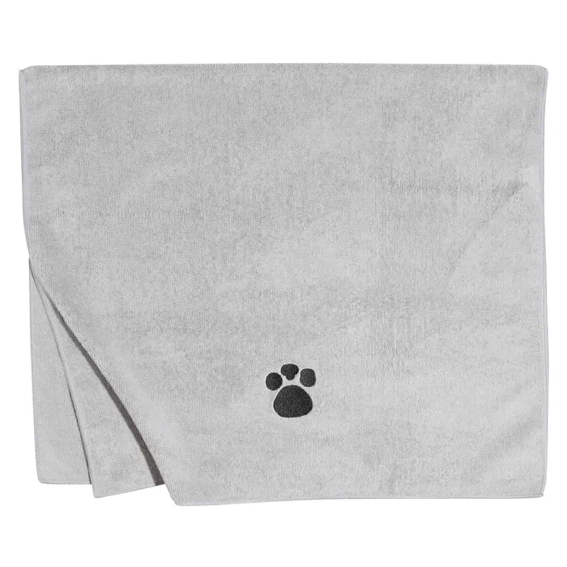 Pet towel, 60x100 cm, microfiber, grey, Paw, Clean pet ,image-0