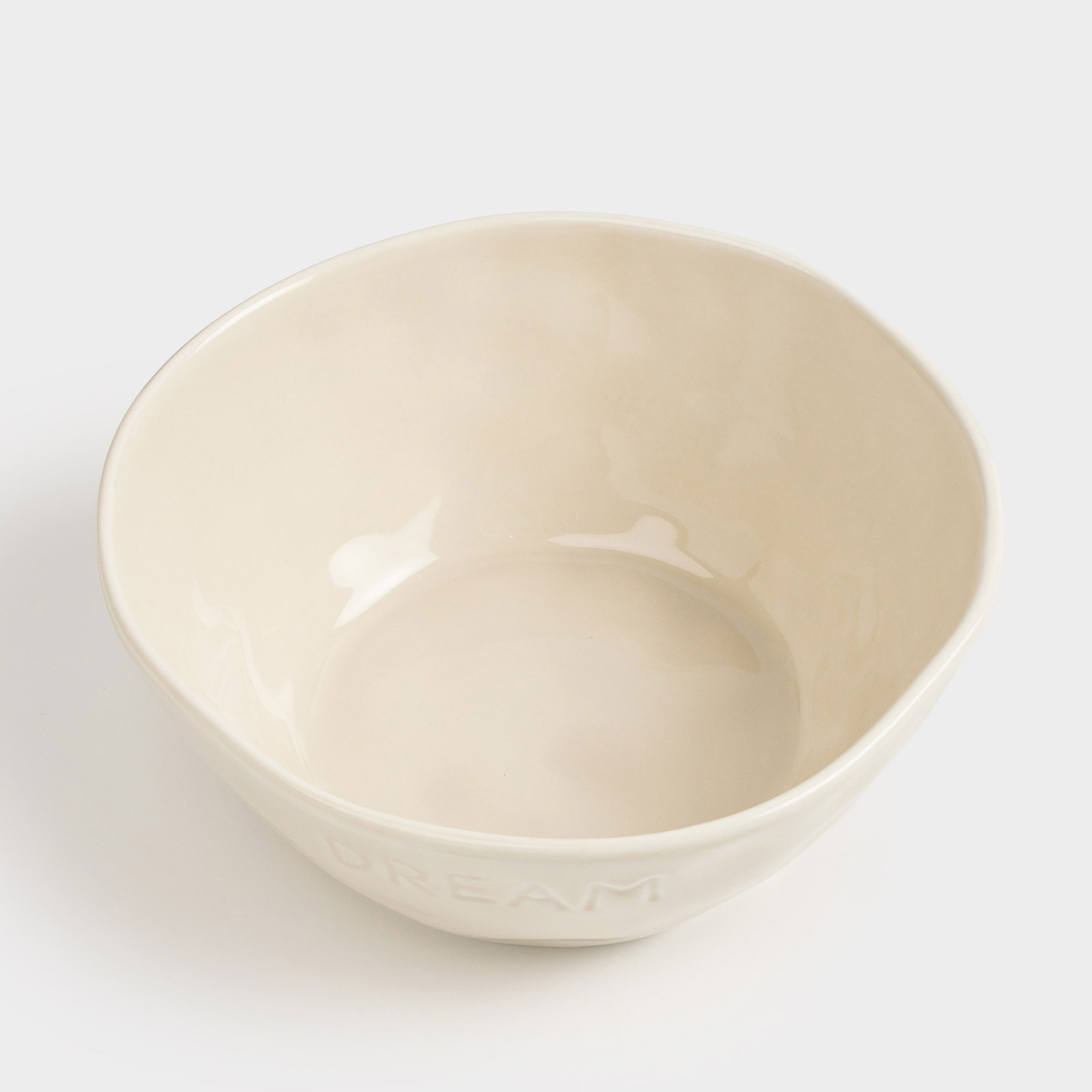 Salad bowl, 17x7 cm, 900 ml, porcelain P, dairy, Dream, Crumple words
