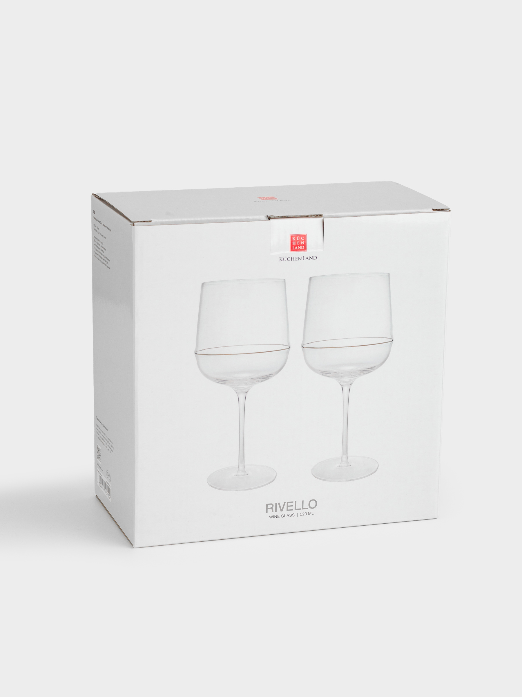 Drinking glass, 510 ml, 2 pcs, Crystal glass, Golden ring, Rivello, image-5