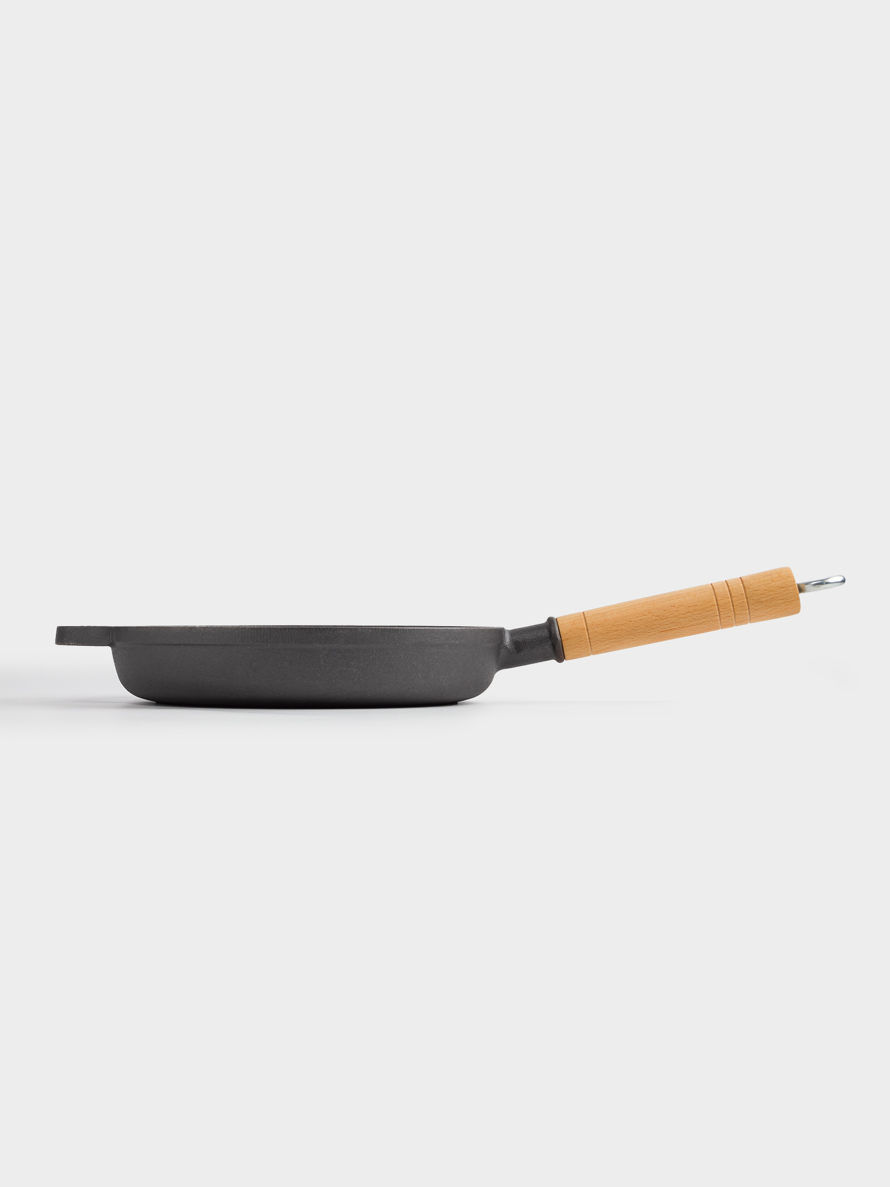 Frying pan, 24 cm, cast iron / wood, black, Authentic, image-2