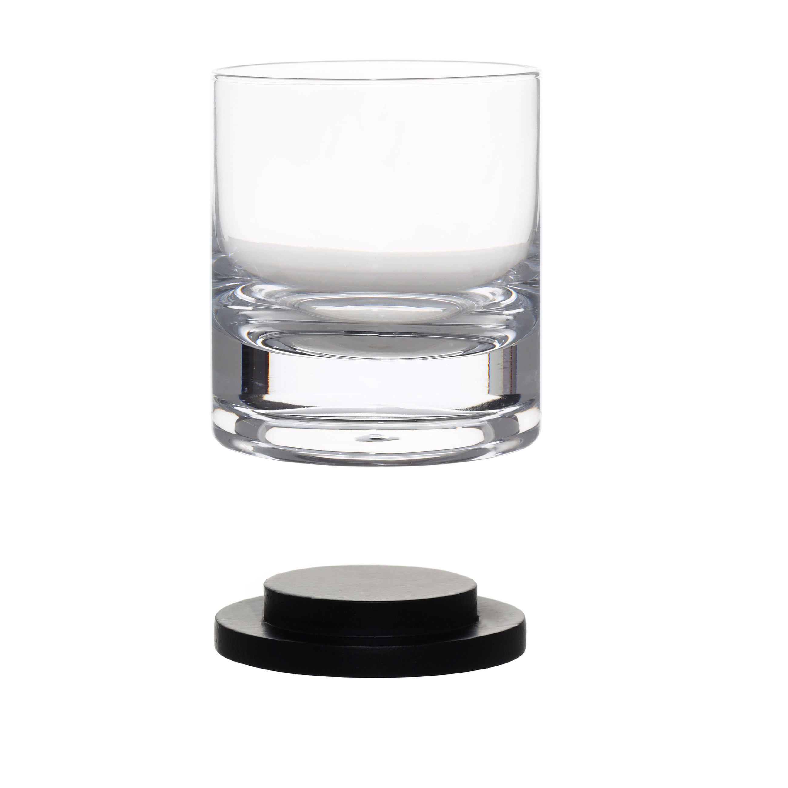 Drinking glass, 10 cm, 340 ml, 2 pcs, on a stand, glass / wood, Clear