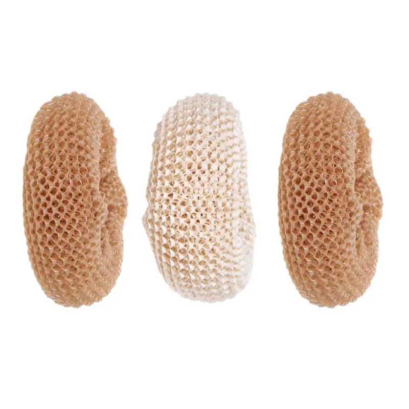 Cleaning sponge, 8 cm, 3 pcs, vegetable fiber, beige / brown, Clean ,image-0