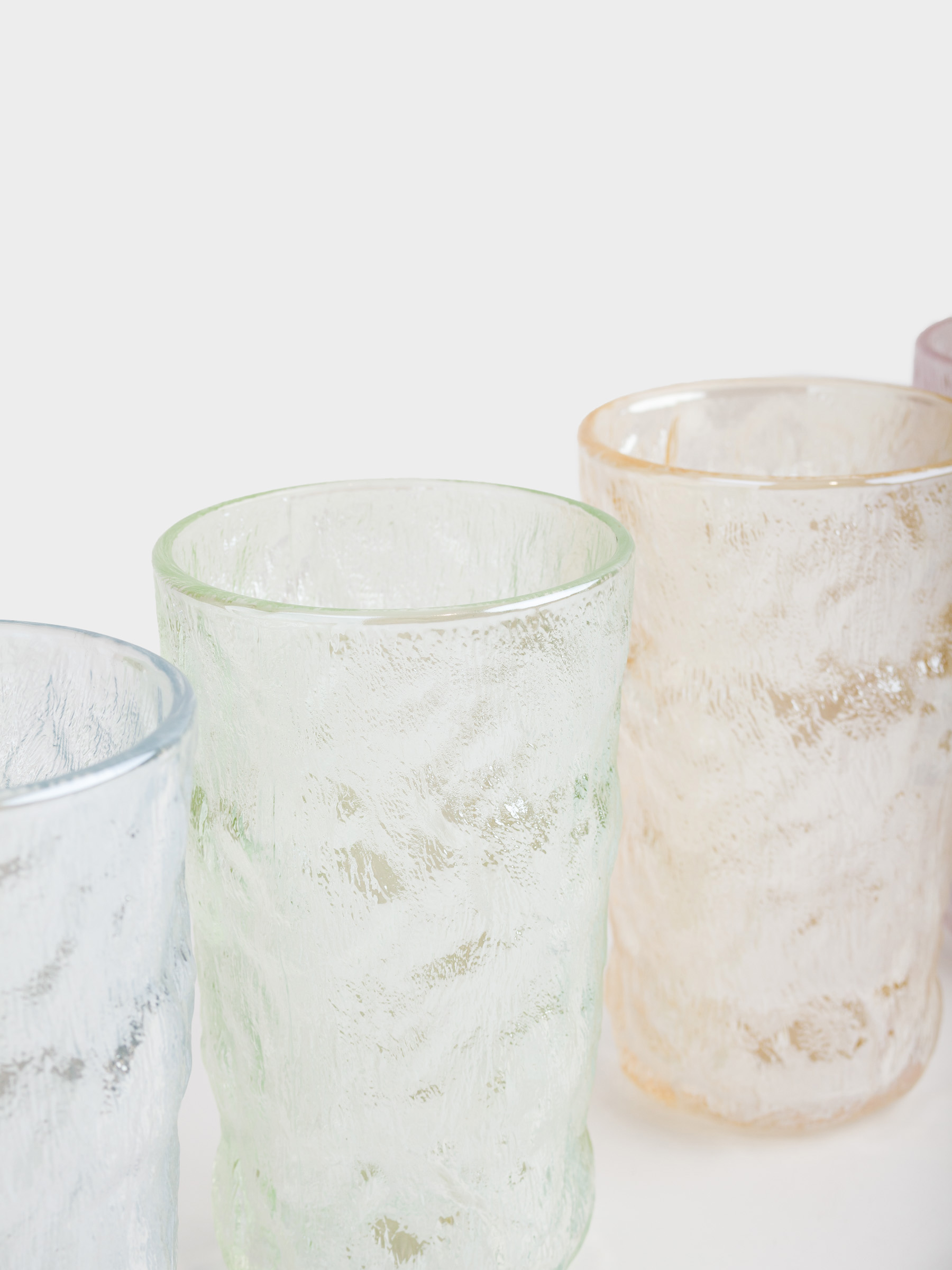 Glass, 13 cm, 350 ml, 4 pcs, glass R, color mix, Crumpled effect, Crumple color, image-2